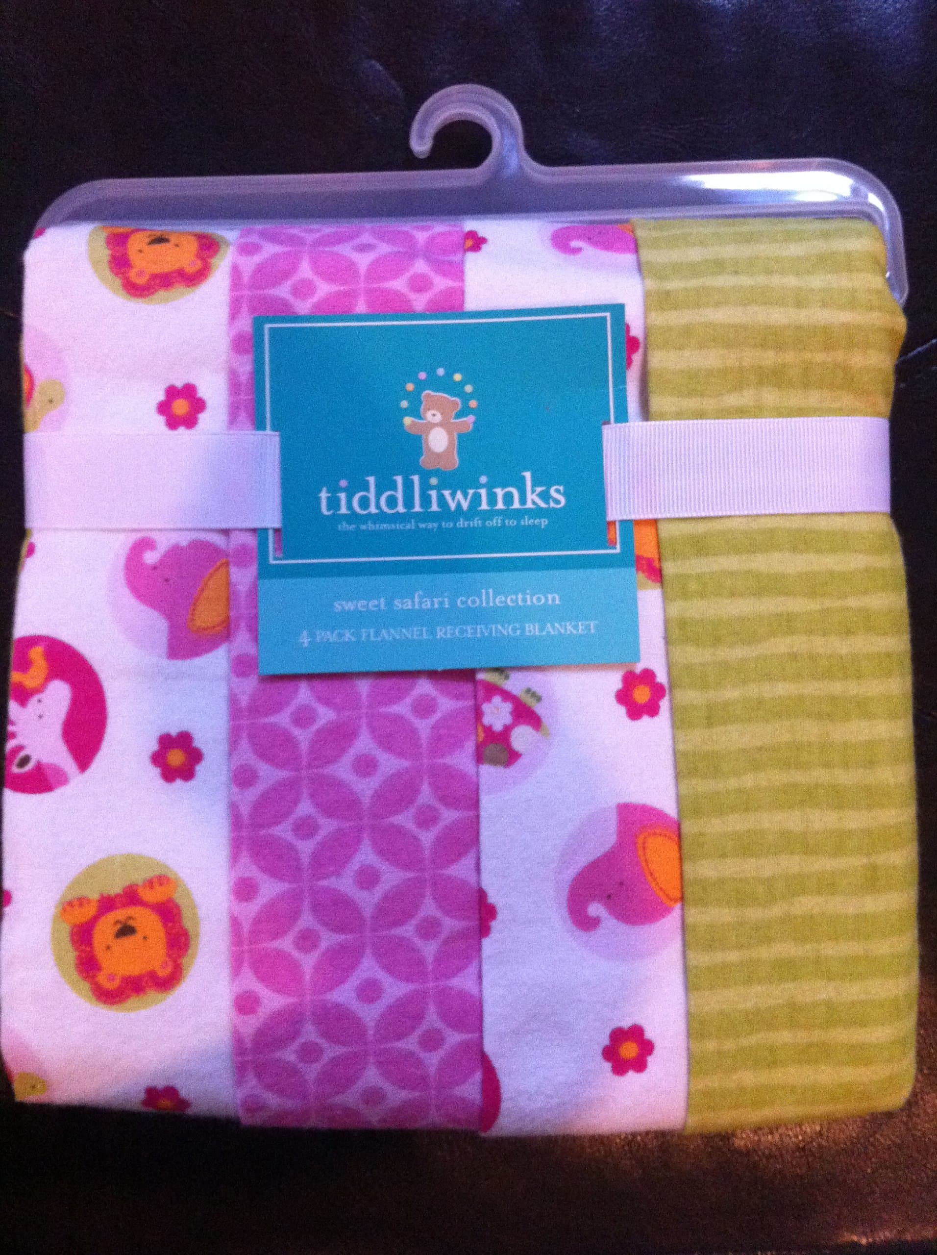Tiddliwinks Sweet Safari 4pk Receiving Blankets