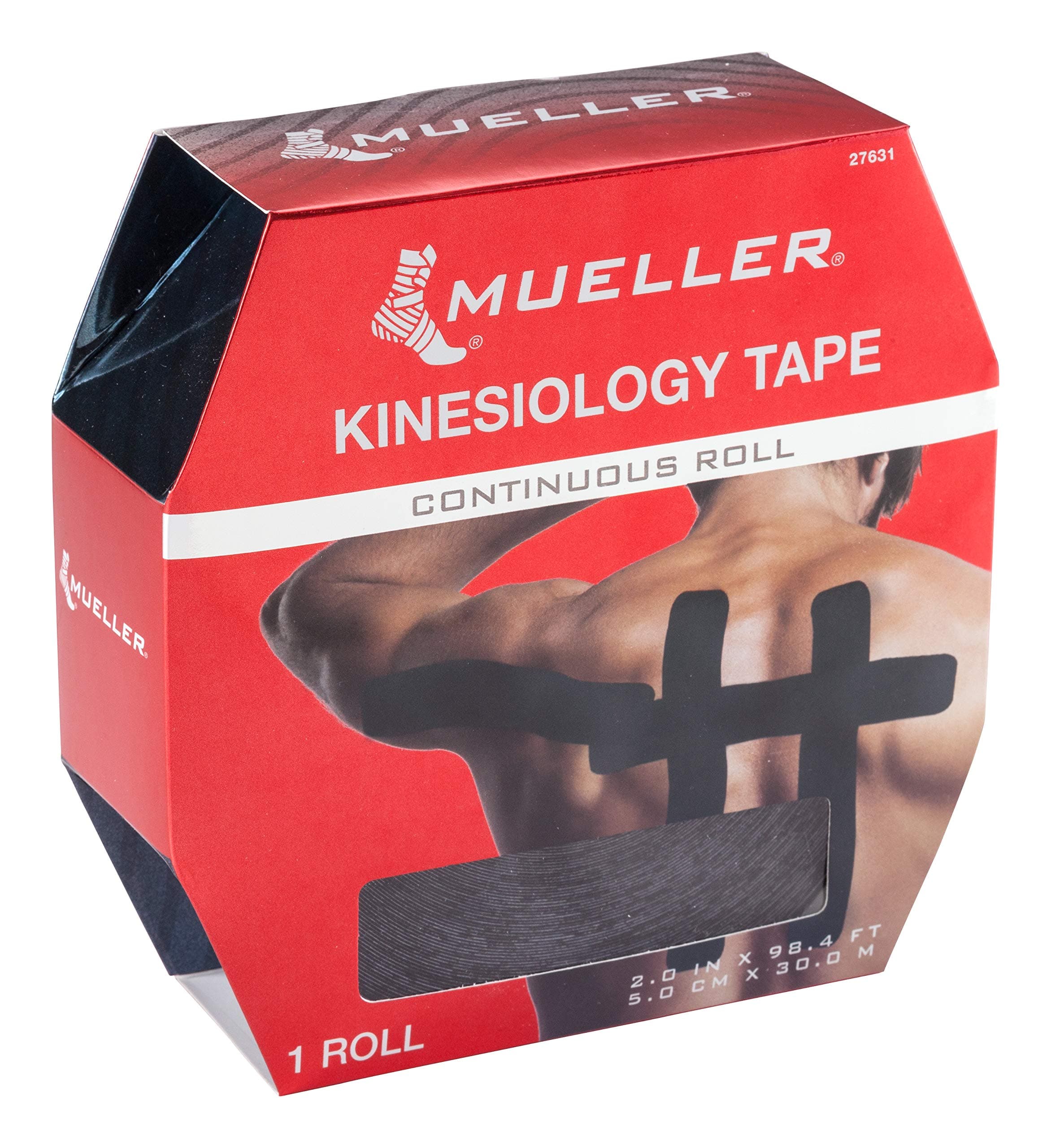Sports Medicine Kinesiology Tape, Quality Therapeutic Athletic Tape, Continuous Roll, Latex Free, 2" x 98.4 Feet