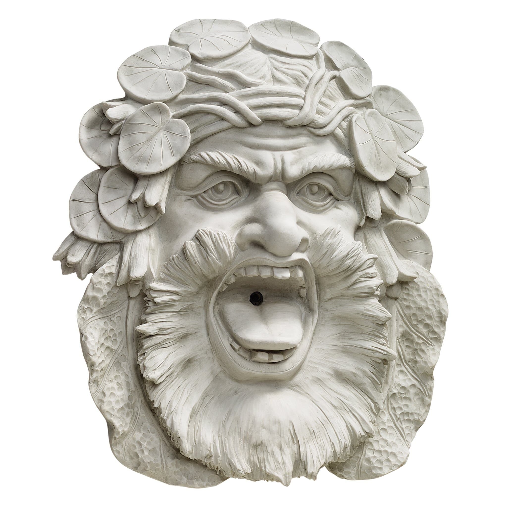Design Toscano KY2082 Hafod Mansion Greenman Fountain Wall Sculpture(White,Wood)