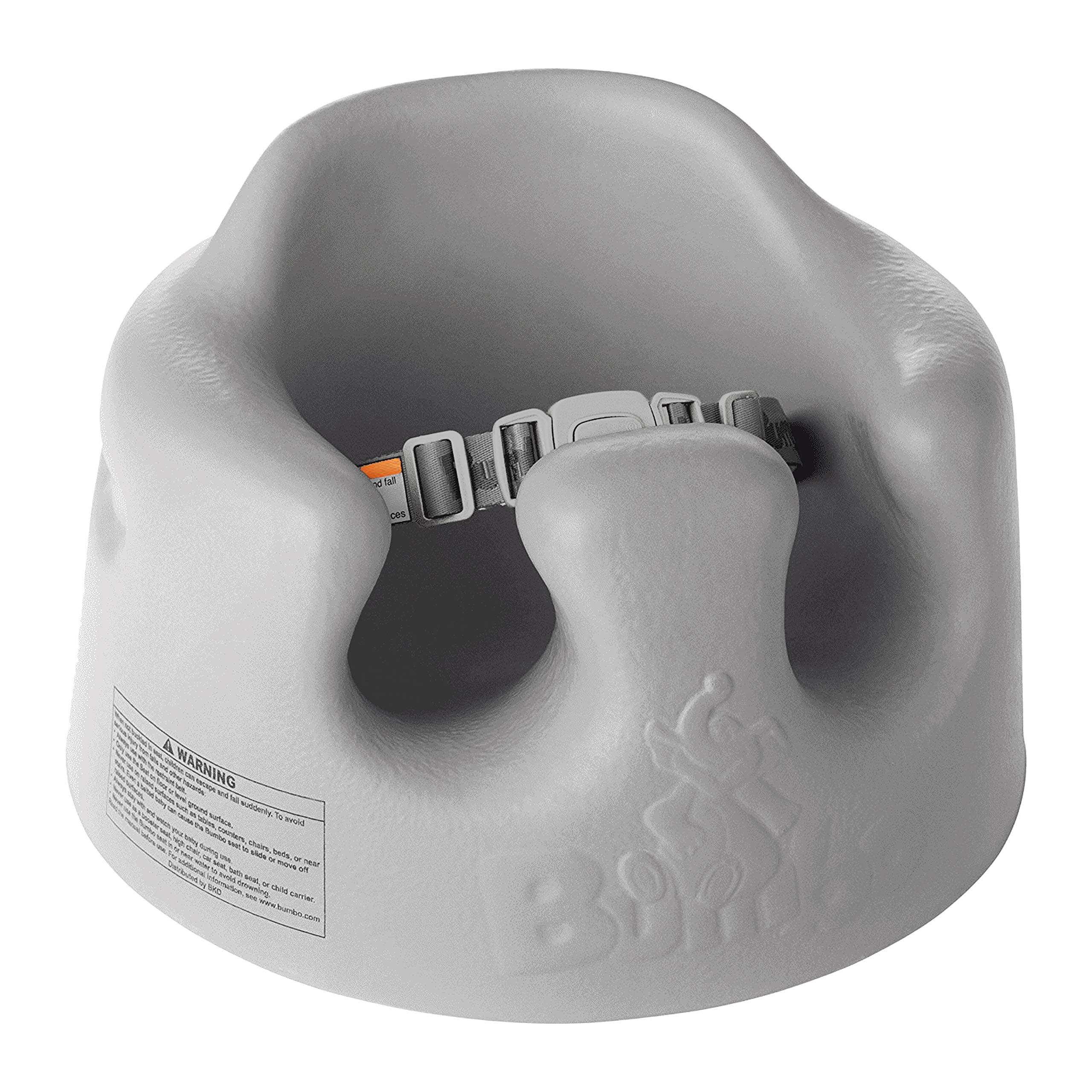 Bumbo – Floor Seat 3-Point Safety Harnesses-Cool Grey | Easy to Clean | Super Soft Comfort | Contoured for Ultimate Support | ideal for ages 3-12months+