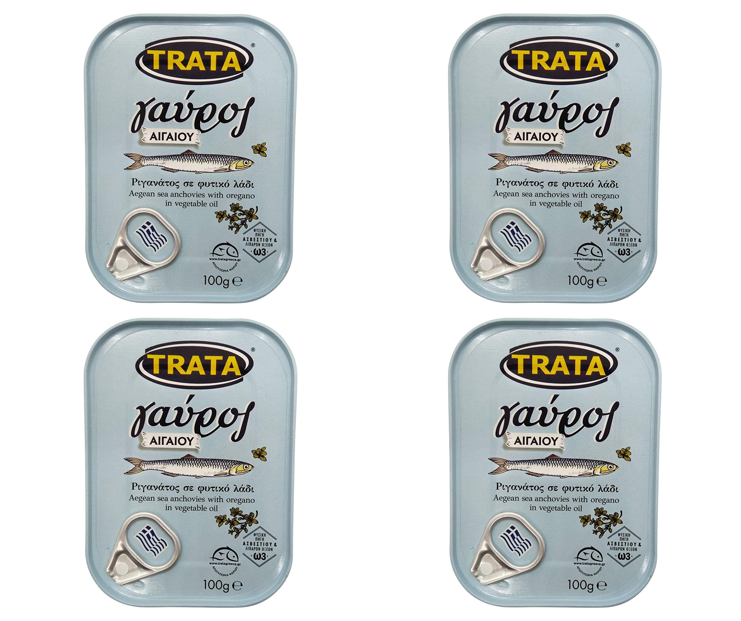 Trata Greek Anchovies with Oregano in Oil Net Weight 400g