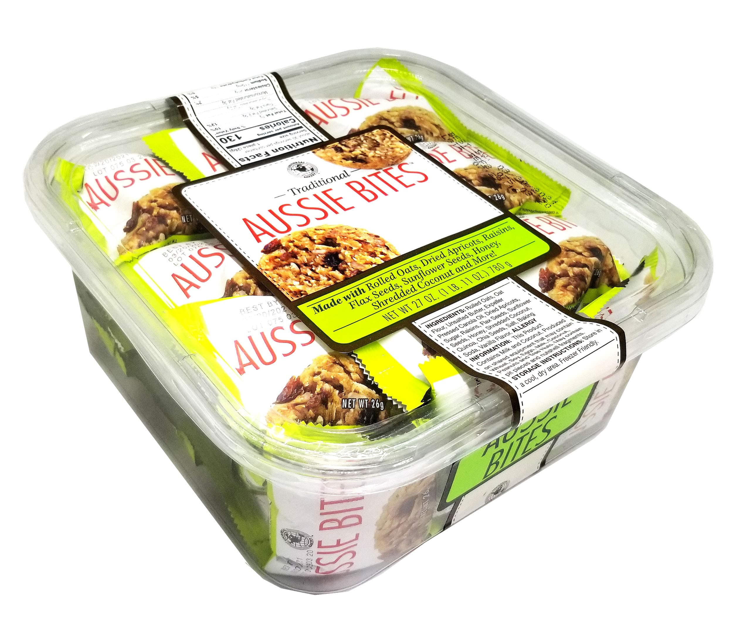 Universal Bakery Traditional Aussie Bites Individually Wrapped 30 Counts 27 Oz.