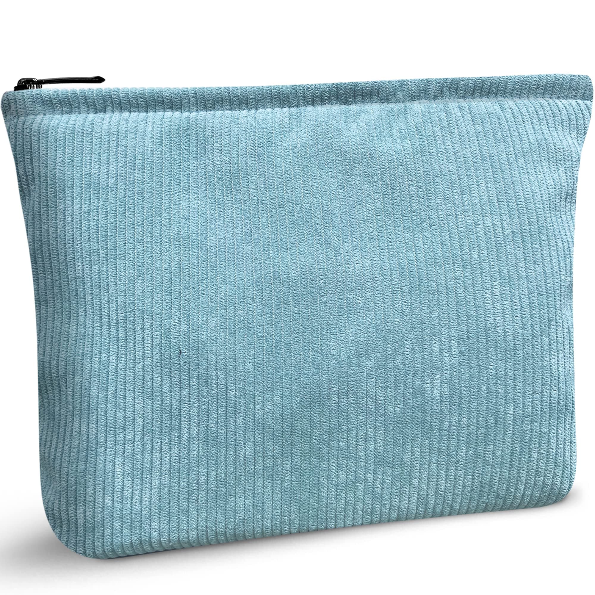 VavaboxBirthday Gifts for Women- Makeup Bag for Women, Zip Coduroy Travel Cosmetic Bag, Toiletry Bag, Makeup Pouch Organiser Gift for Women Girls. (Blue), Blue, 20 Inch