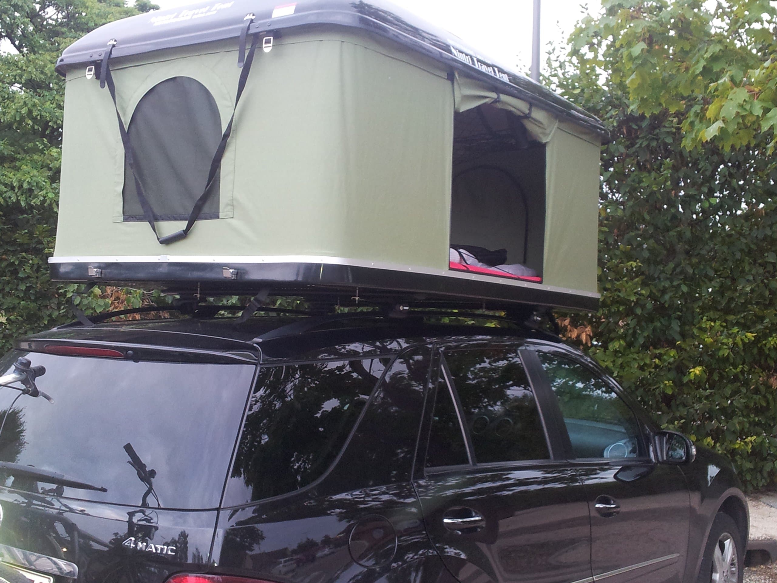 Tent for Roof Tent for Roof Tent Camping Travel Tent (214x145x95) SUV nintri Shell Black and Fabric Green