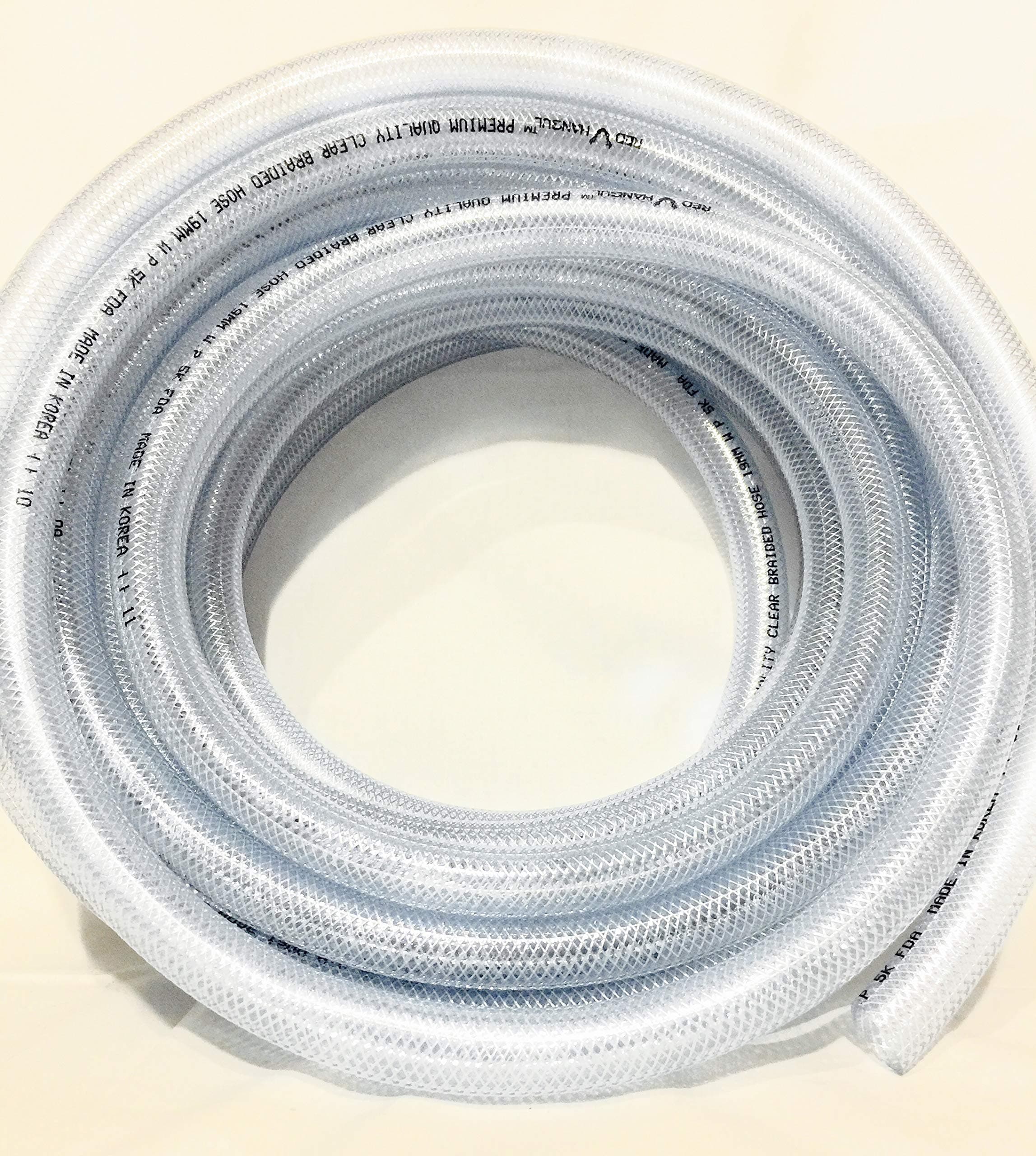 RED HANGUL® Premium Clear Braided Hose (FDA Approved) 19MM*28METER MADE IN KOREA