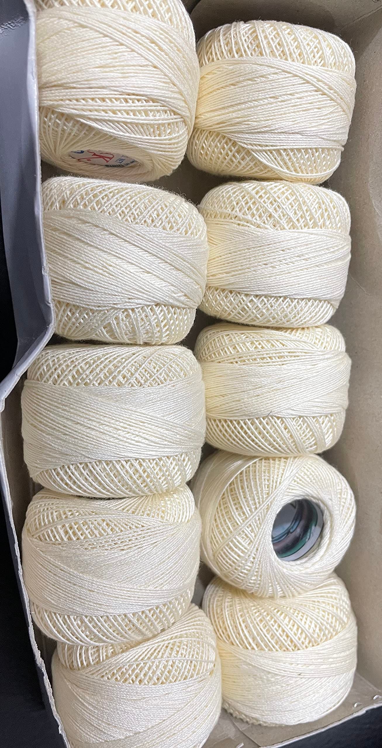 OMX Crochet Cotton Thread Yarn For Knitting And Craft Making Combo Pack Of 10 Roll, Size Of Thread Is 20 (Off White Cream - Neelam Reference - #55Ll), 349 Gram