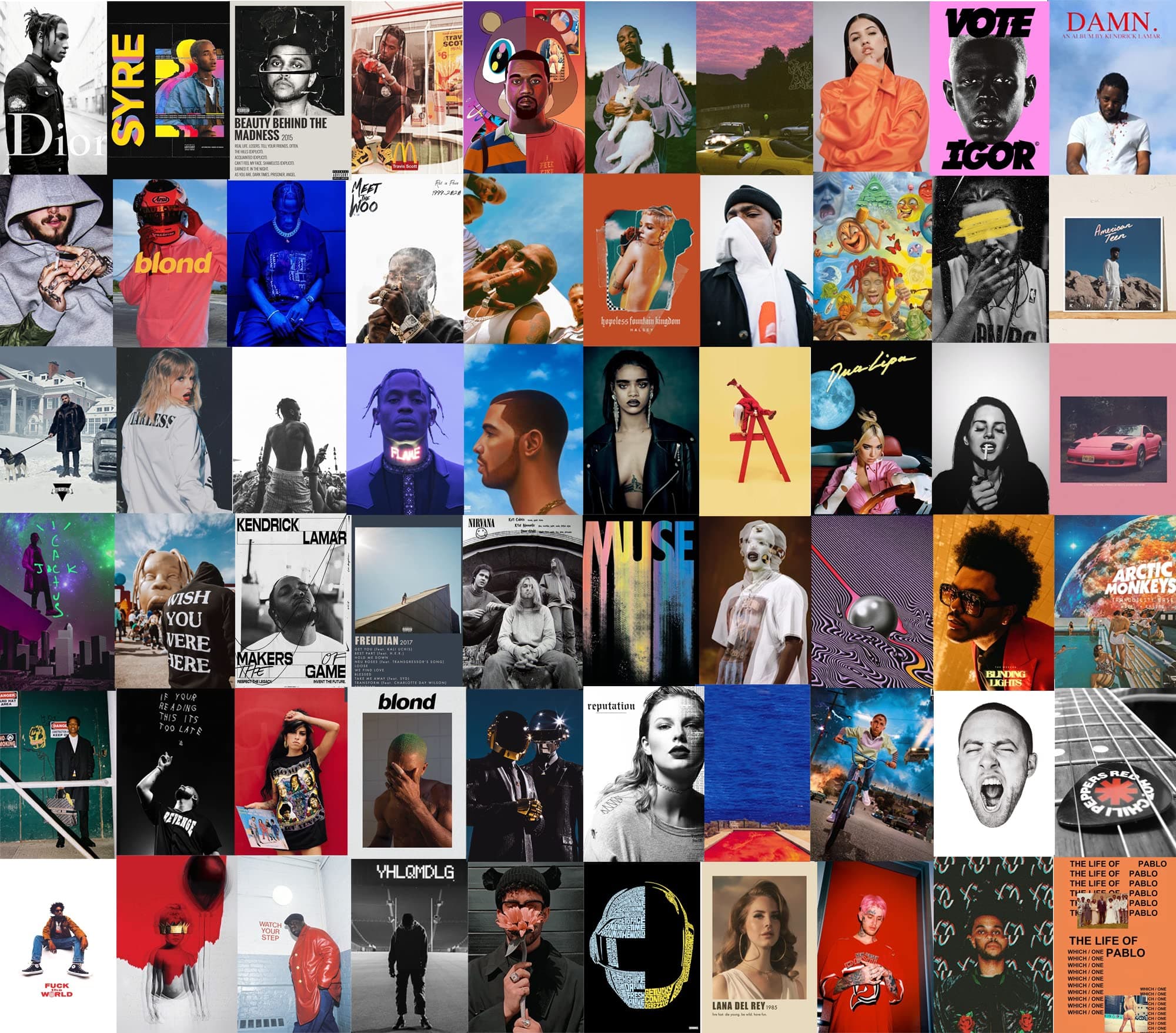 Wall Collage Kit Music Posters for Room Aesthetic - 60 Print Album Covers Art Posters Music Wall Decor - Vintage Trendy Wall Prints Kit 4x6 inch Small Posters