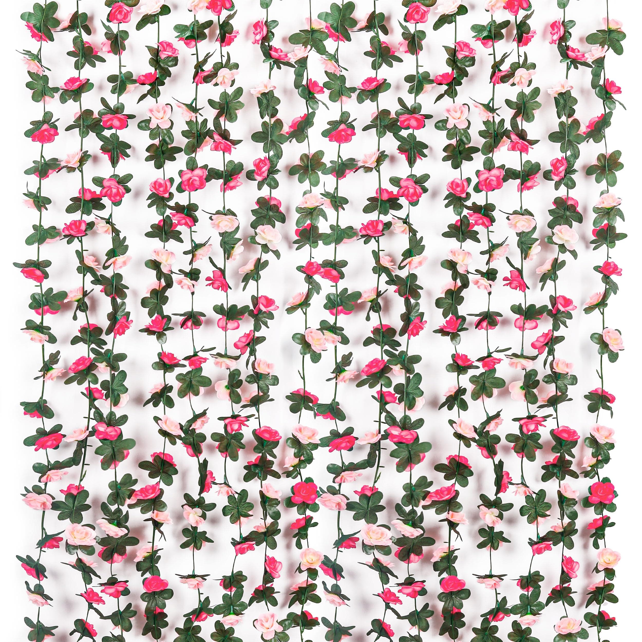 9Pcs 74FT Pink Flower Garland Artificial Rose Arch Vines Fake Spring Floral Garland for Flower Wall Backdrop Wedding Mothers Day Garden Tea Party Decoration