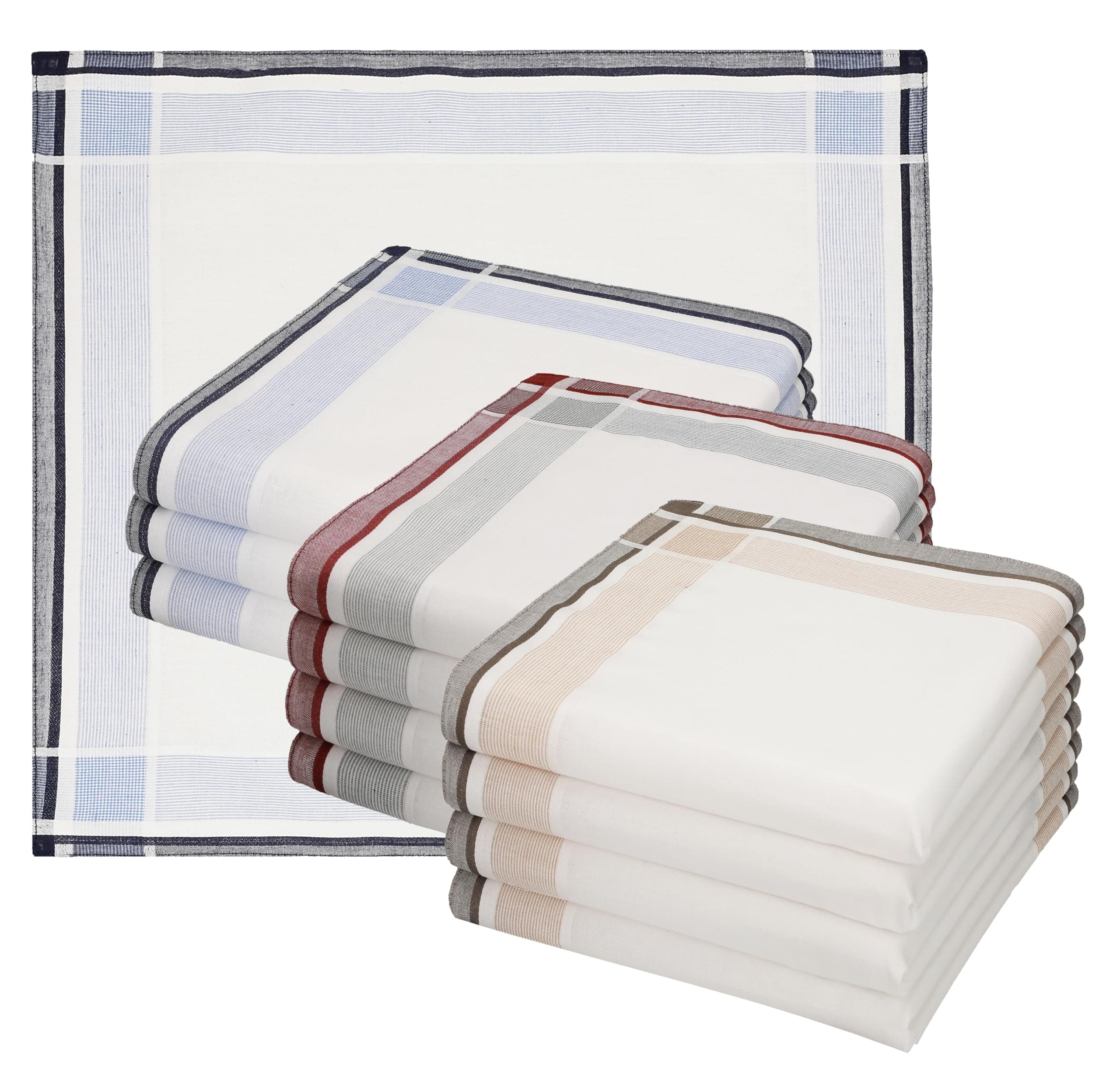 Betz 12 Piece Handkerchief Set Men Cloth 100% Cotton 12 Handkerchiefs Leo 3 Size: 40 x 40 cm