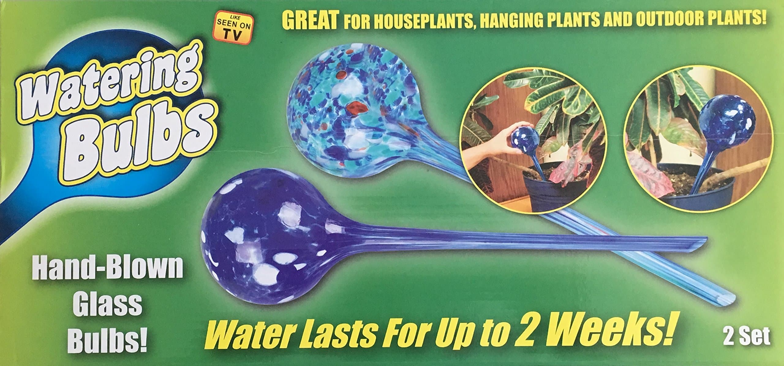 Glass Plant Watering Bulbs, 2 Pack