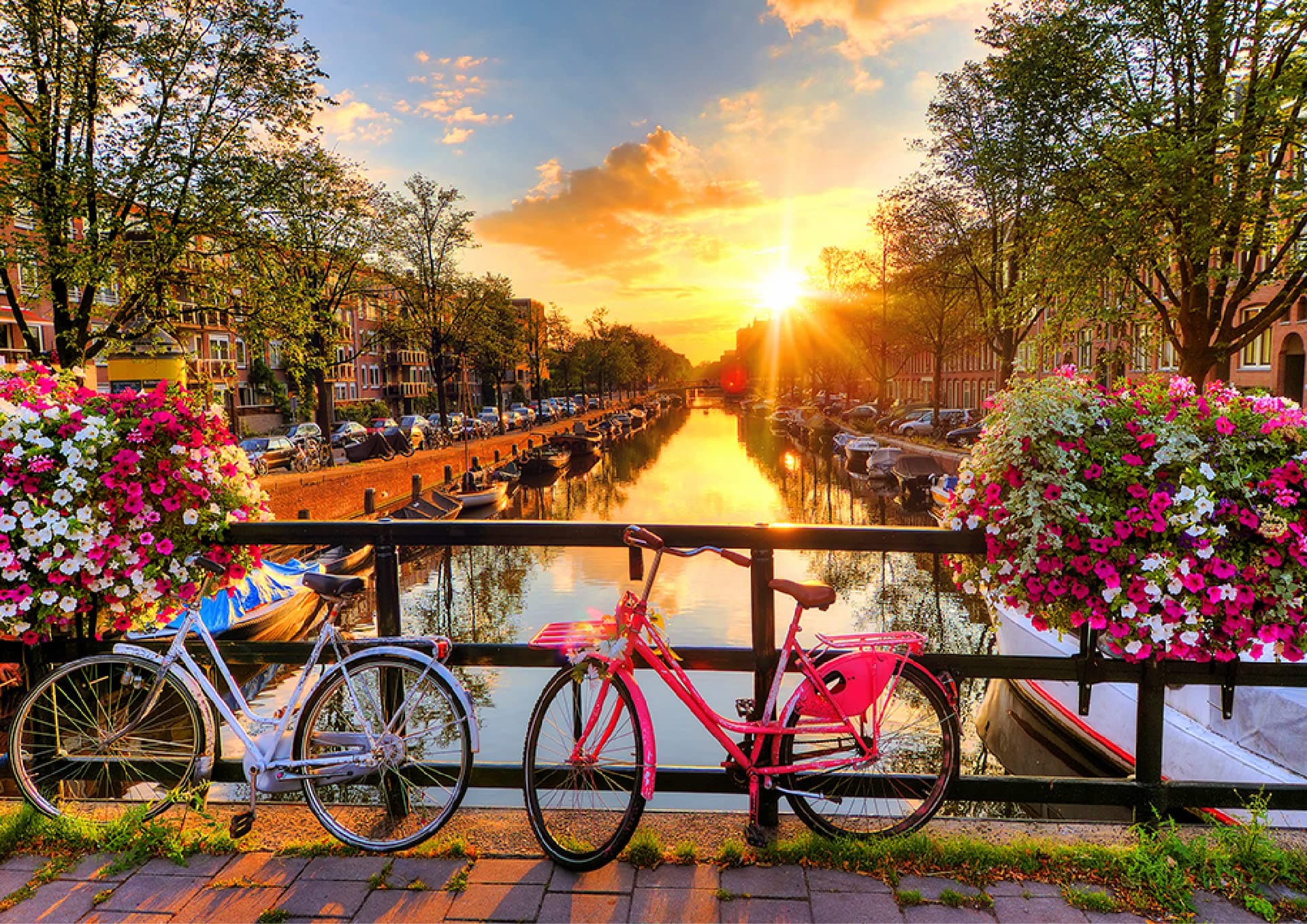 WOODEN.CITYBicycles of Amsterdam Wooden Jigsaw Puzzle - Scenic Landscape Puzzle of Sunny Amsterdam - Advanced Travel Wooden Jigsaw Puzzles for Adults - Large 1000 Piece Puzzle