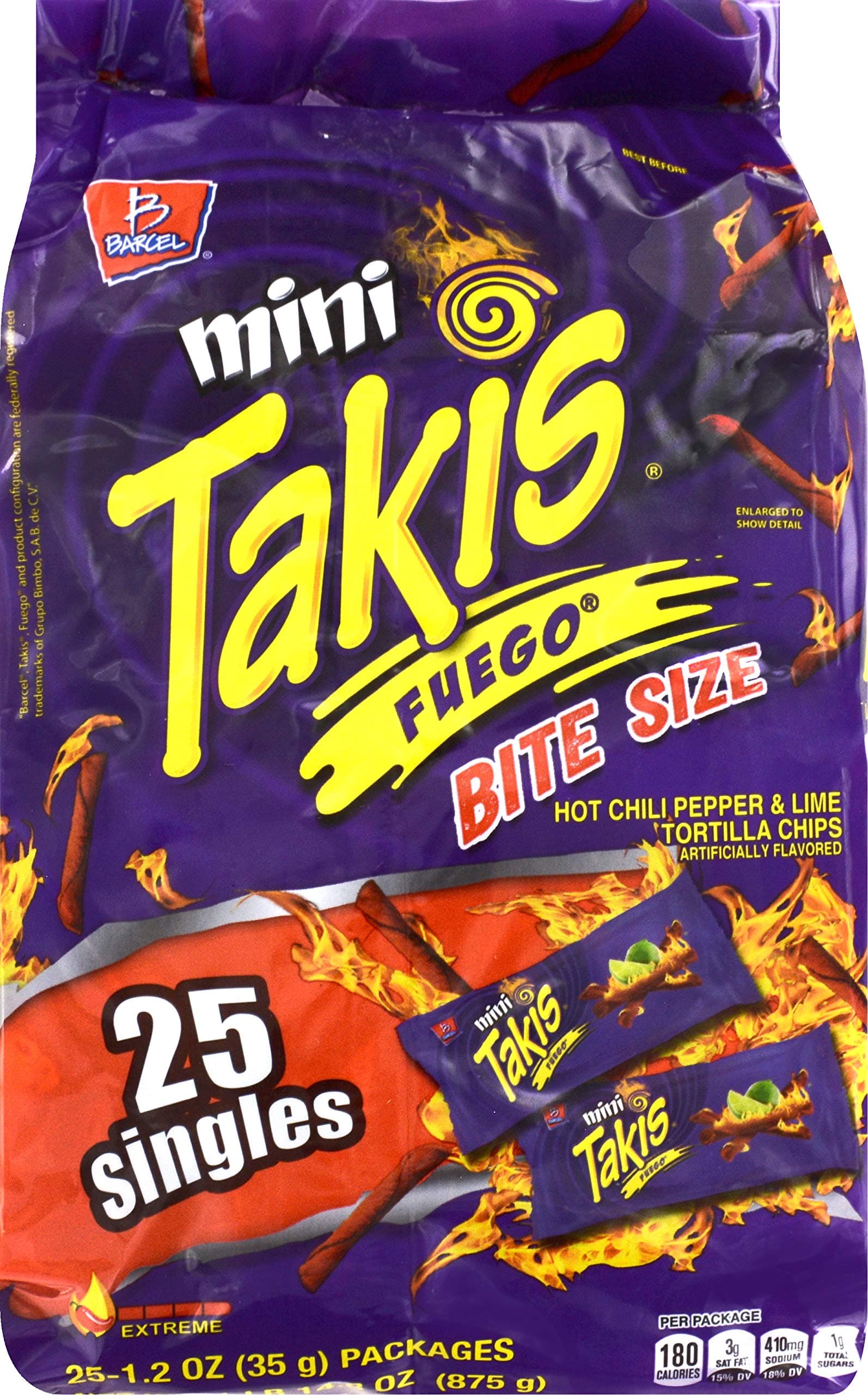 Takis Fuego Mini (25 Bags-1.2Oz)