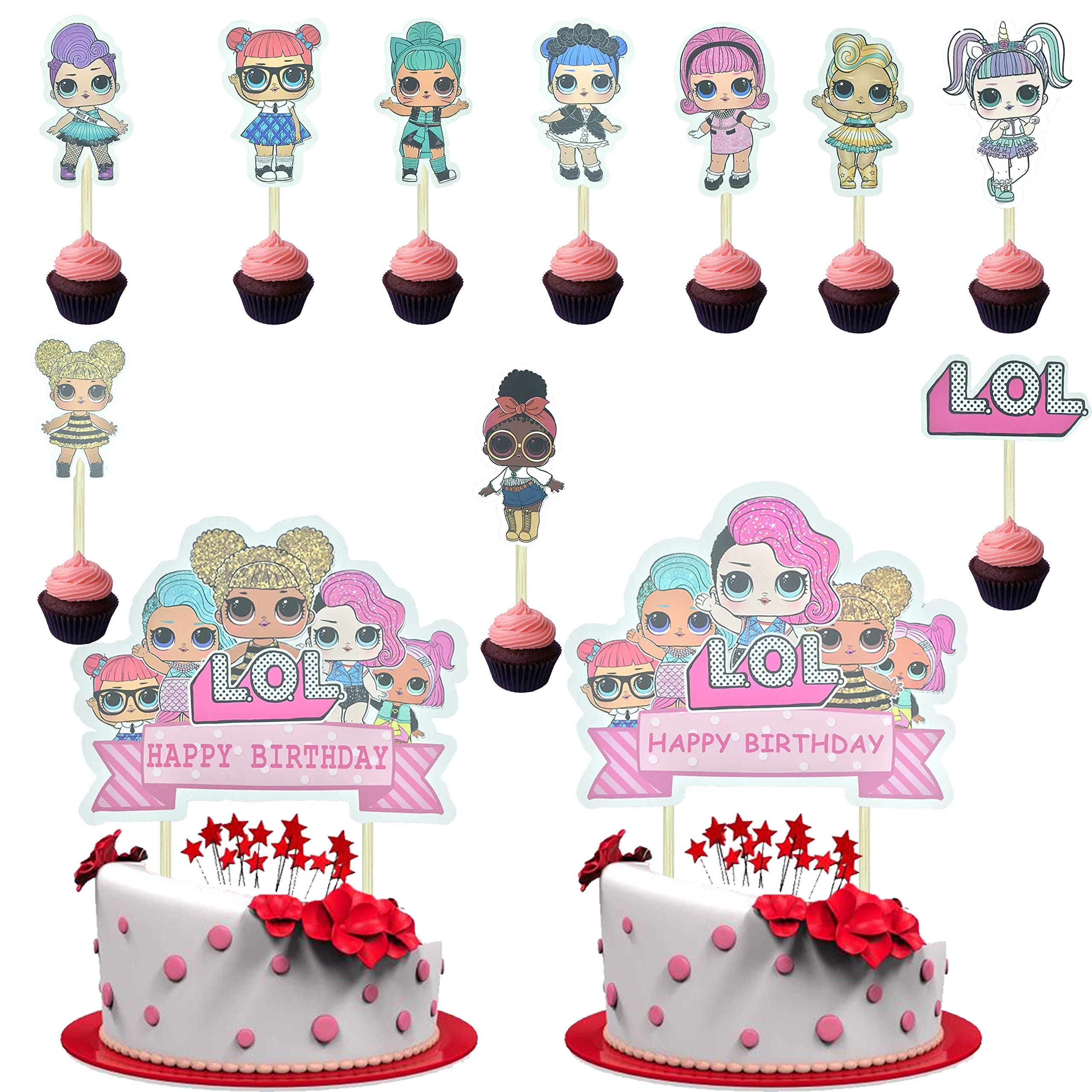 LOL Cake Toppers Baby Boy Girls Party Supplies, LOL Cake Topper Baby Shower Decorations Theme Party