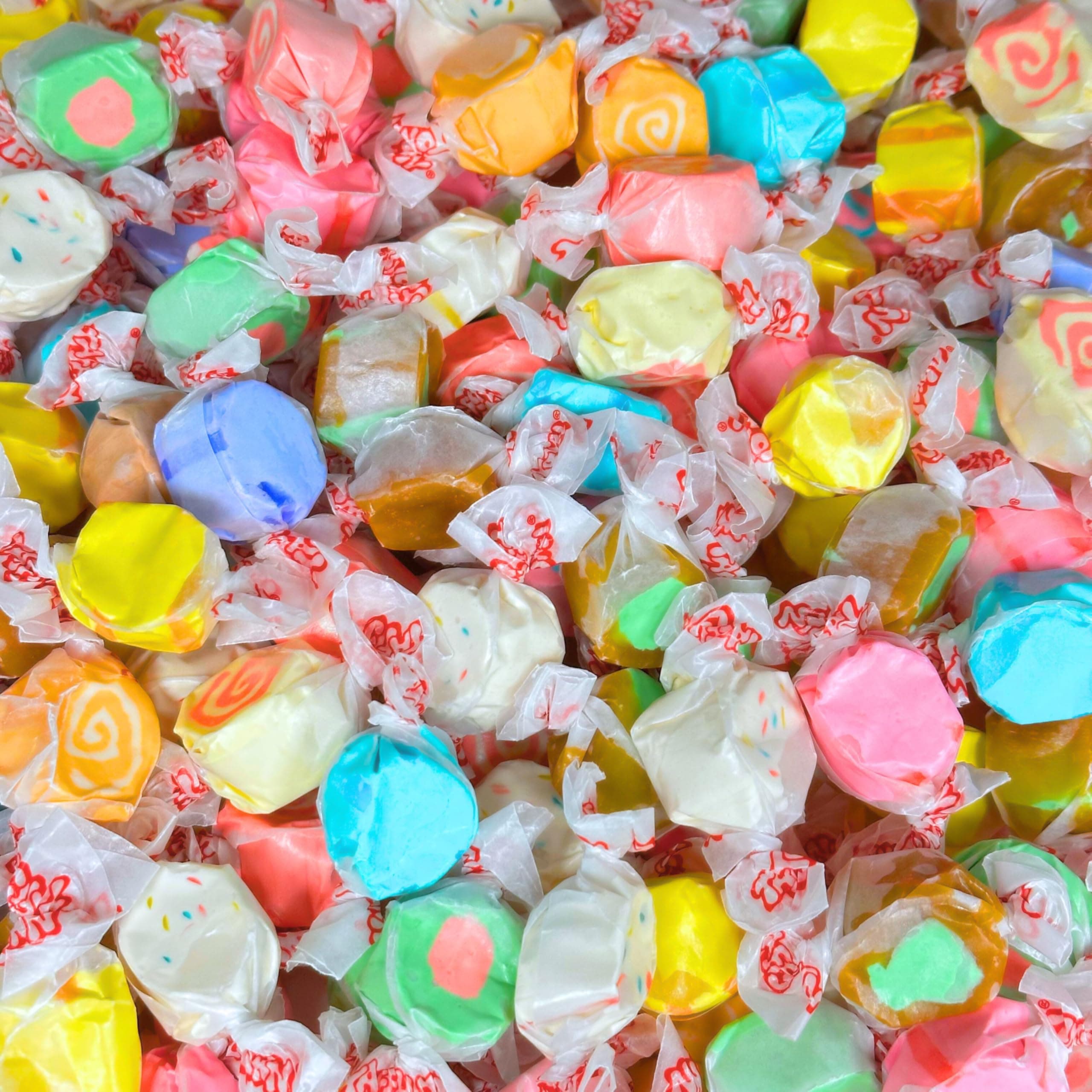 Premium Assorted Saltwater Taffy Chewy Candy 12 Fun Flavors Bulk 1 LB Bag Ban...