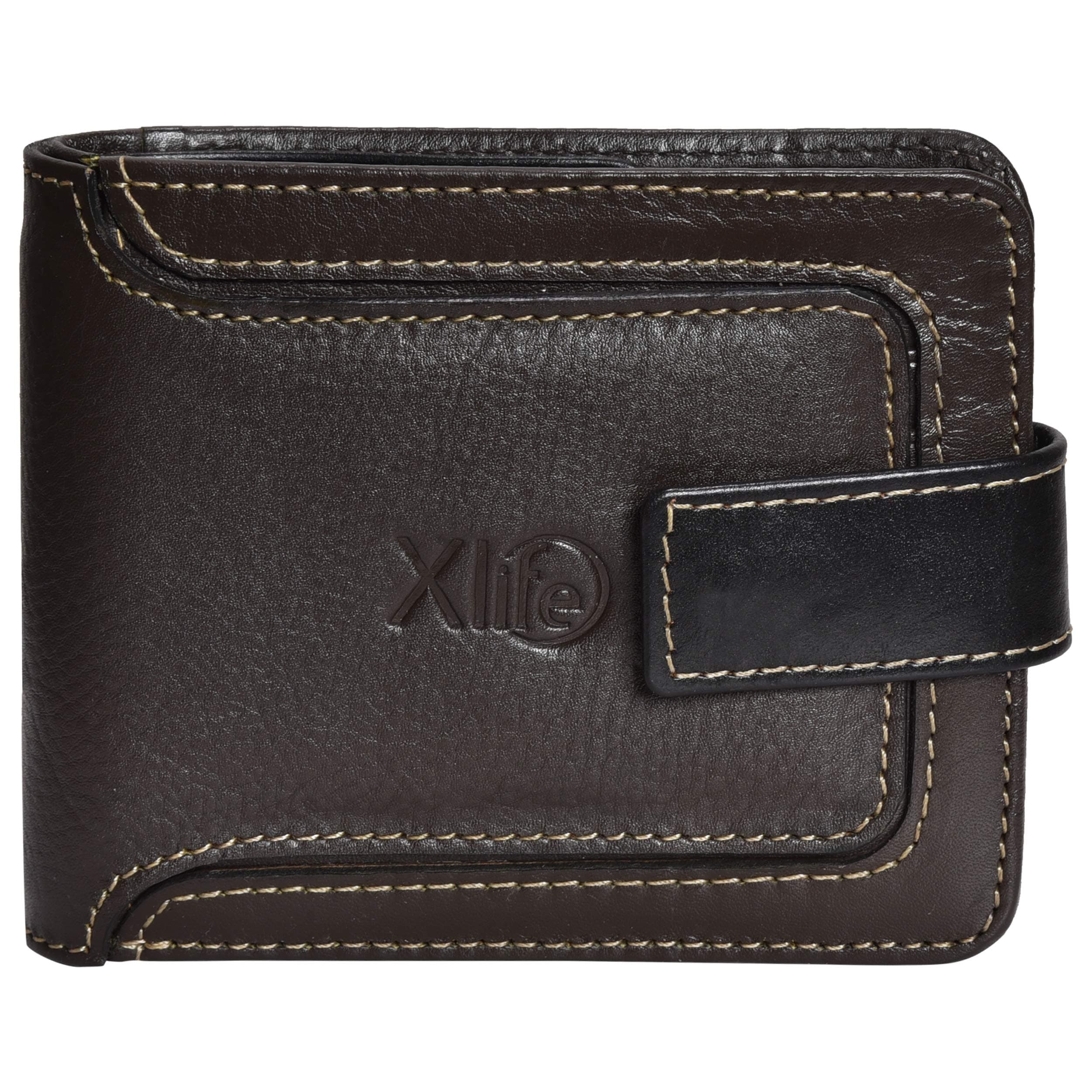 Xlife Genuine Leather Bi-Fold Wallet for Men-Brown