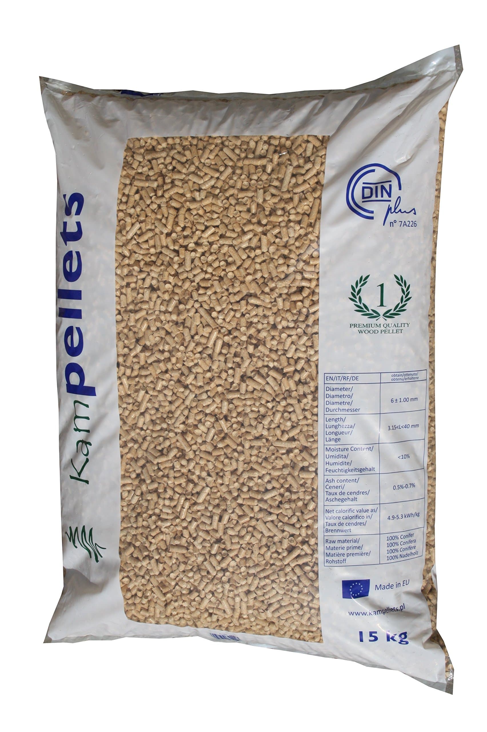 2 x 15 kg wood pellets DINplus certified (30 kg) also suitable as small animal litter.