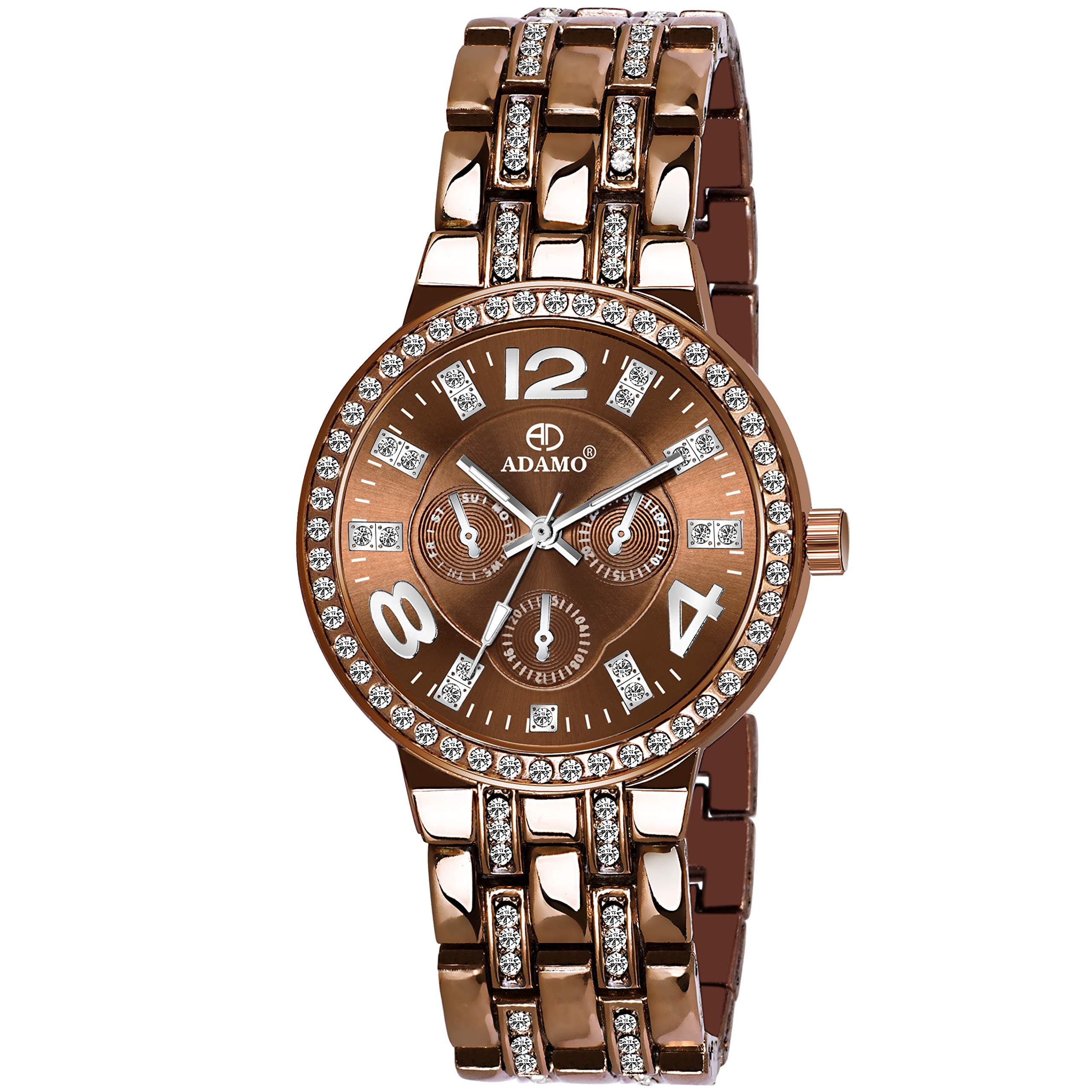 Adamo Bg-839 Designer Women's Analogue Watch (Brown And Golden)