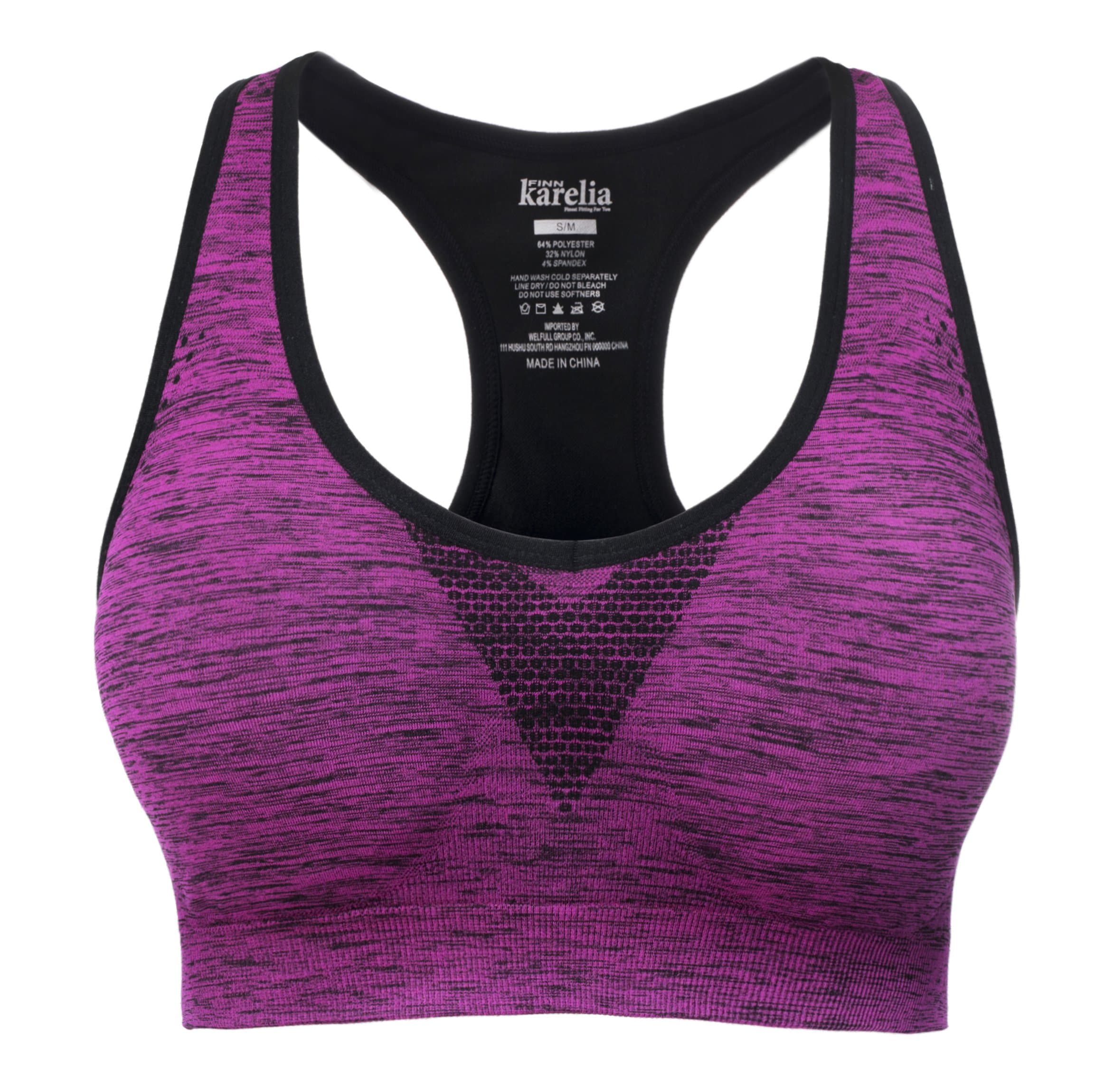 Finnkarelia Sports Bra Yoga Bra Seamless Gym Fitness Bra High Impact Racerback