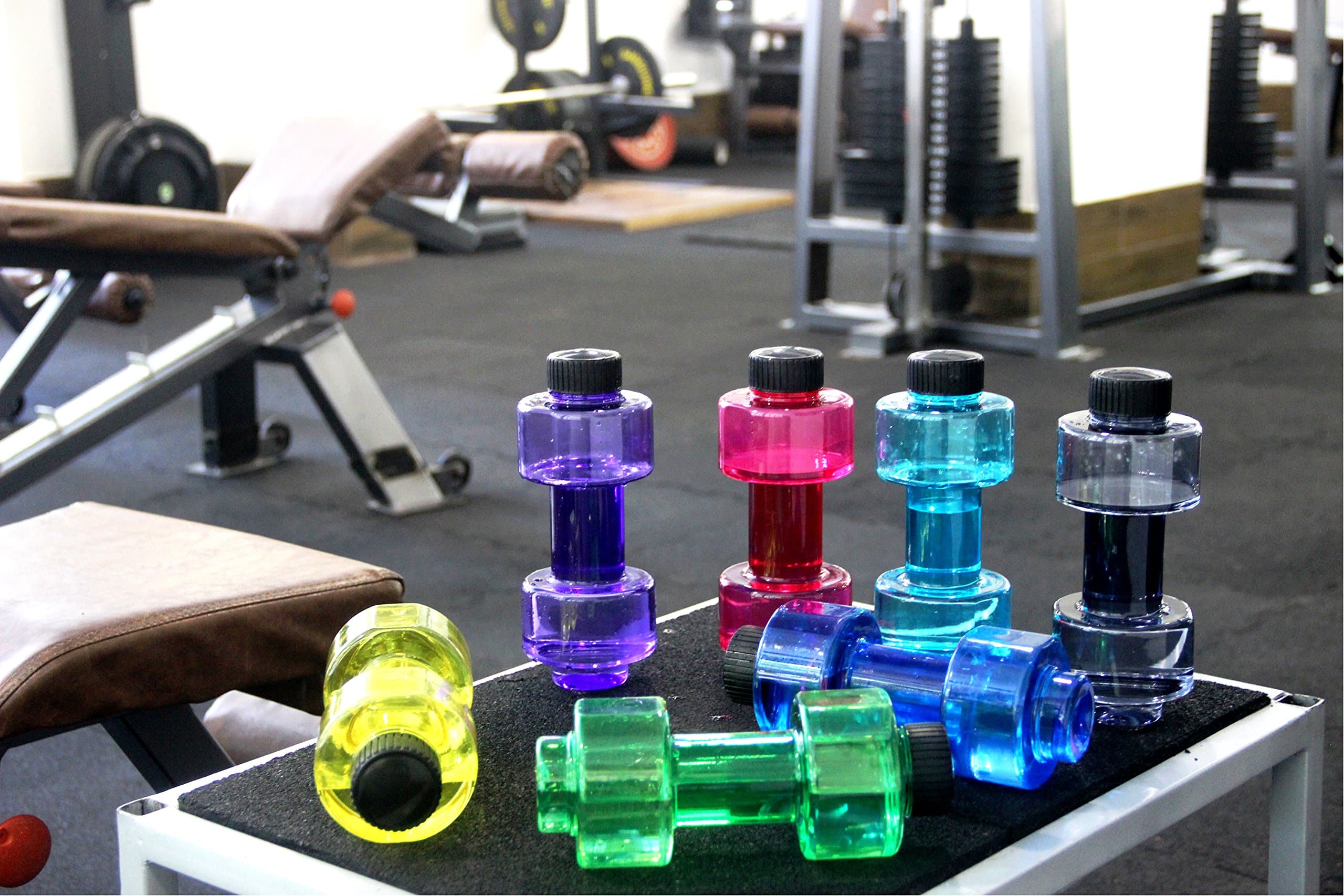 Nani's Stylish Plastic Dumbbell Sports Bottle, Fitness Gym Water Bottle |H2O Bottle / 750 ml, Purple