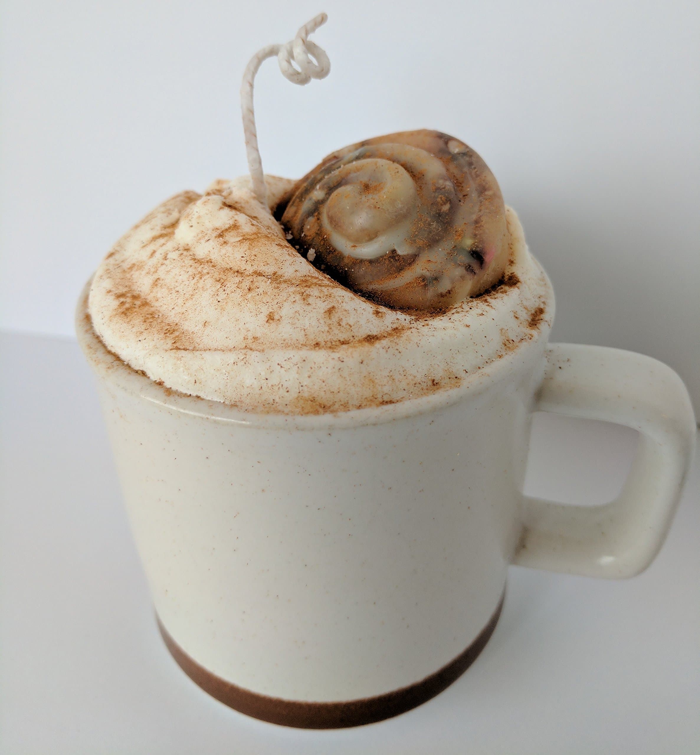 Cupcake Candle Company Coffee Cup Soy Candle| Unique and Exquisite Handmade Coffee Cup Candles That Look and Smell Amazing| 10 Varieties to Choose from (14.5 oz, Cinnabun)