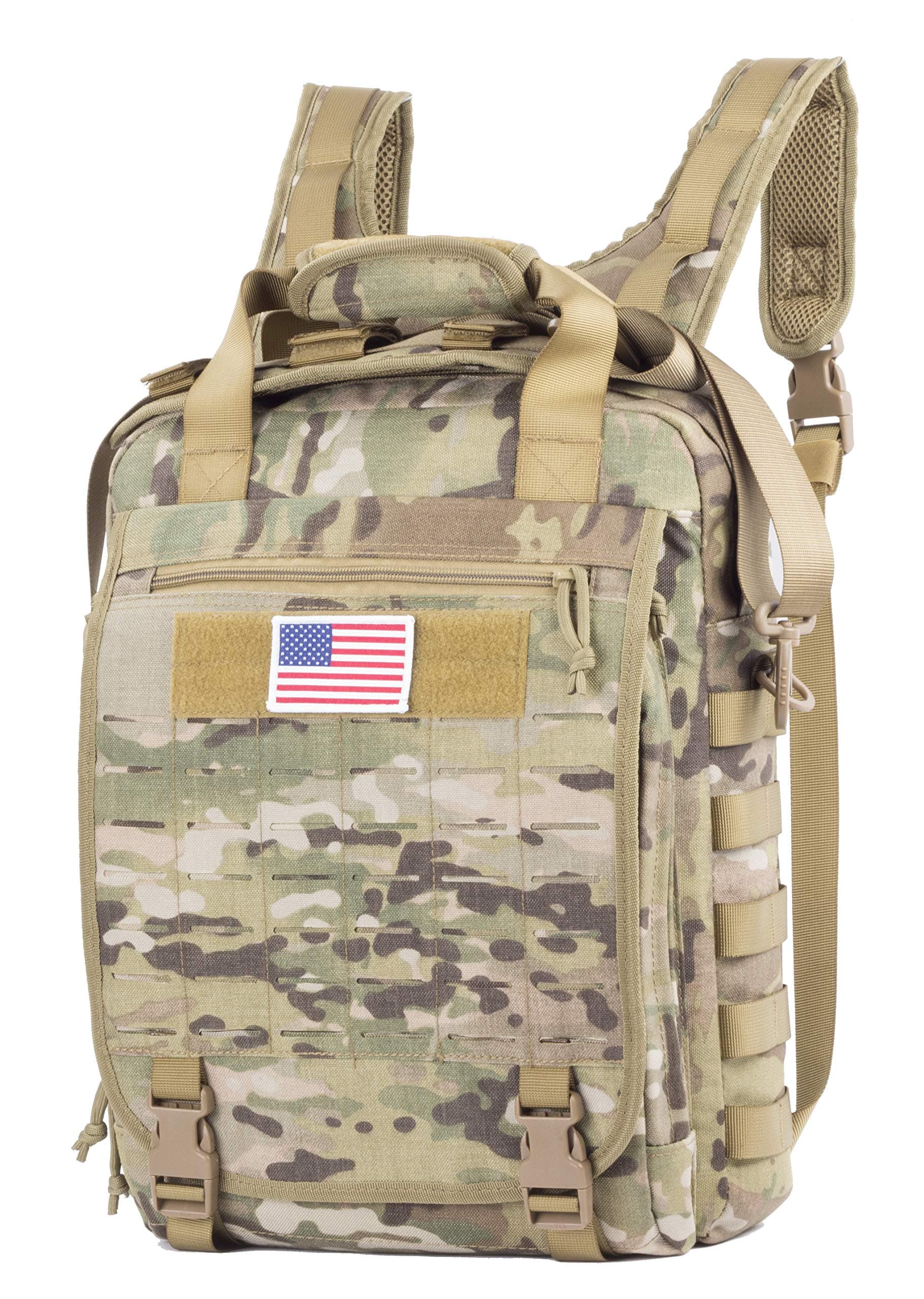 Military Camouflage Laptop Backpack Messenger Bag College School Backpack US Original Fabric (Multicam)