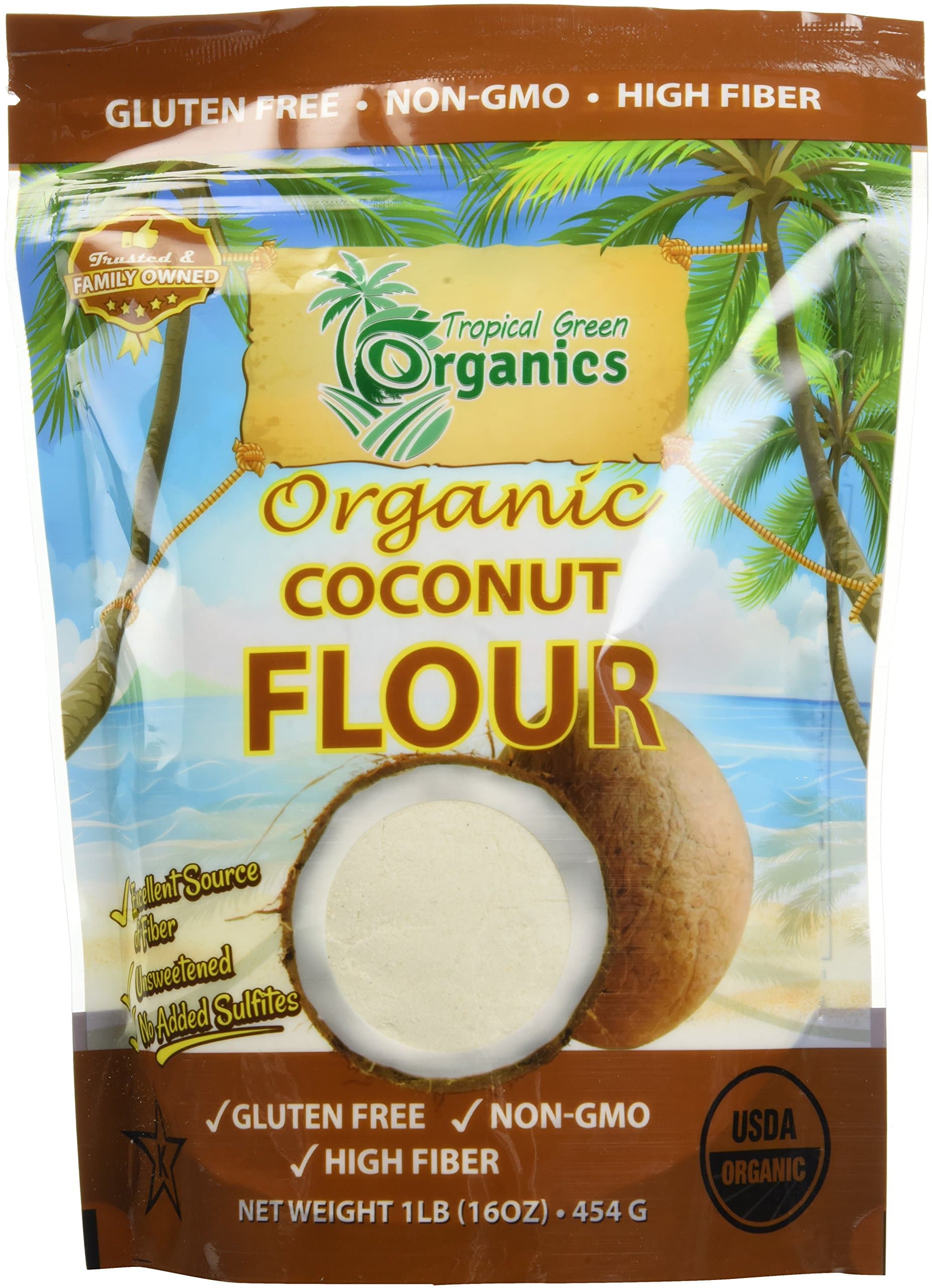 Tropical Green Organics Coconut Flour, 1 Pound