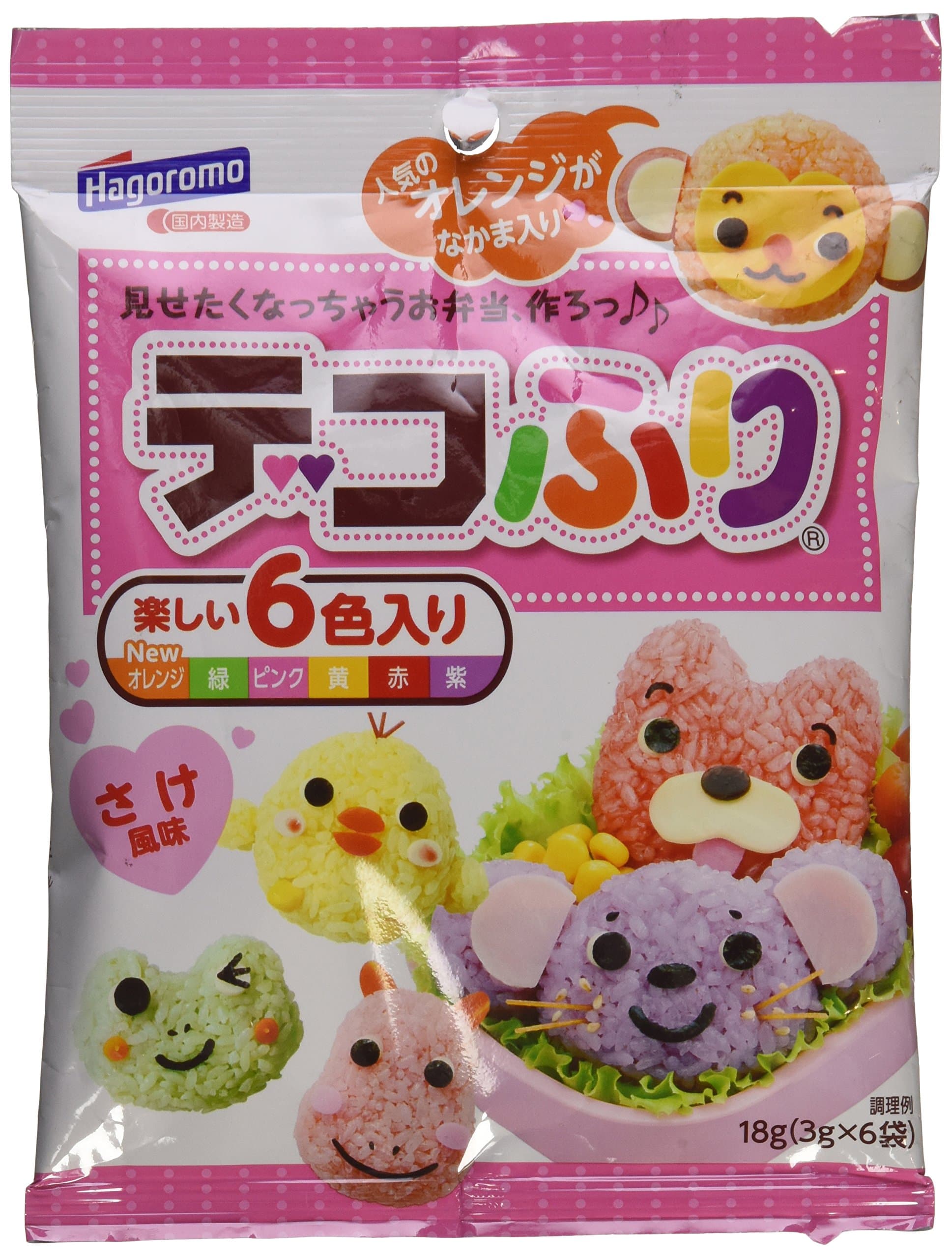 Hagromo Decofuri - Rice Seasoning Furikake | 18g (6 Pcs) (Salmon flavor)