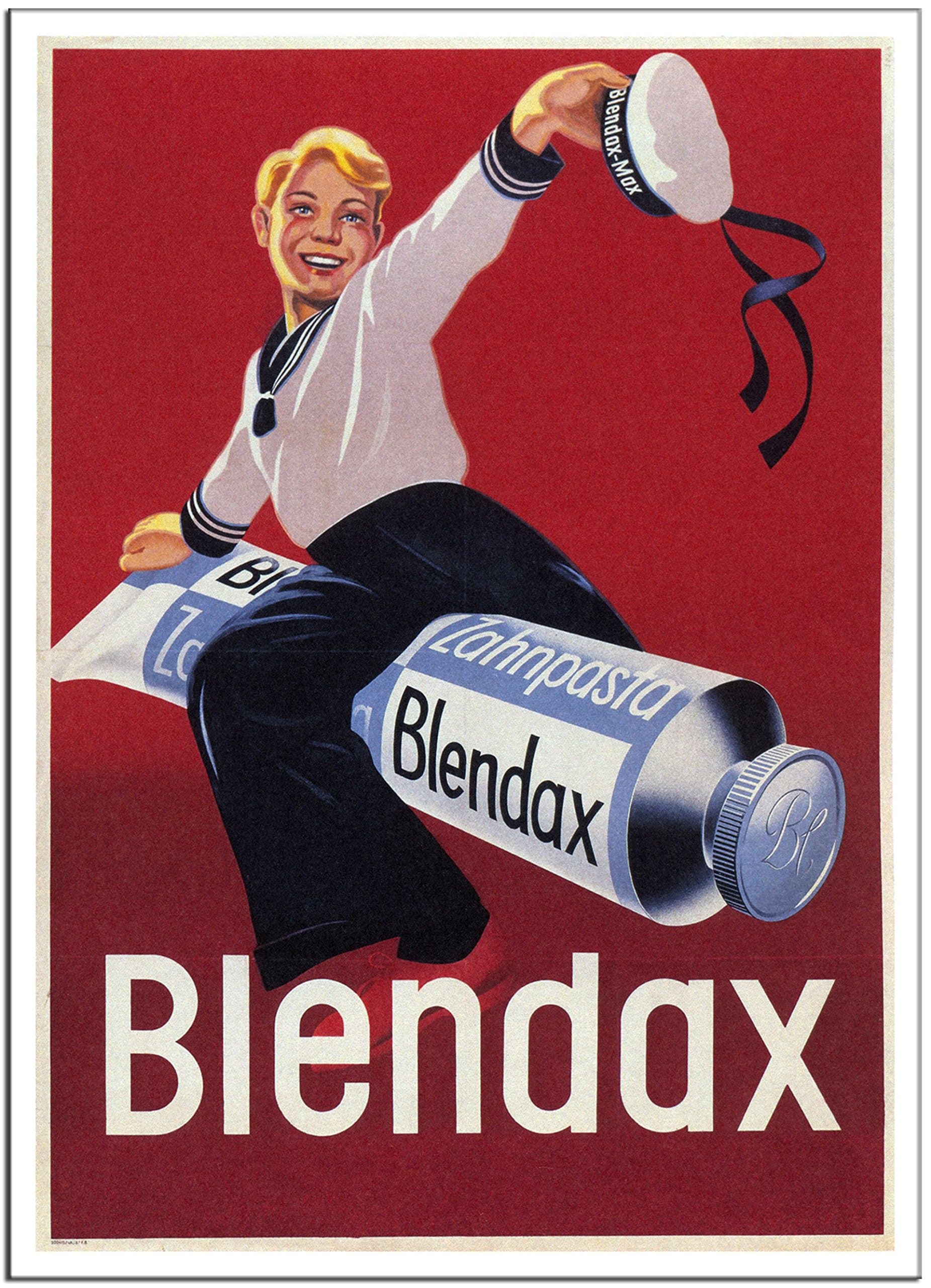 BLENDAX TOOTHPASTE - 1932 Germany - Vintage Advertising Print - A4 Matte (11.7 x 8.3 inch)