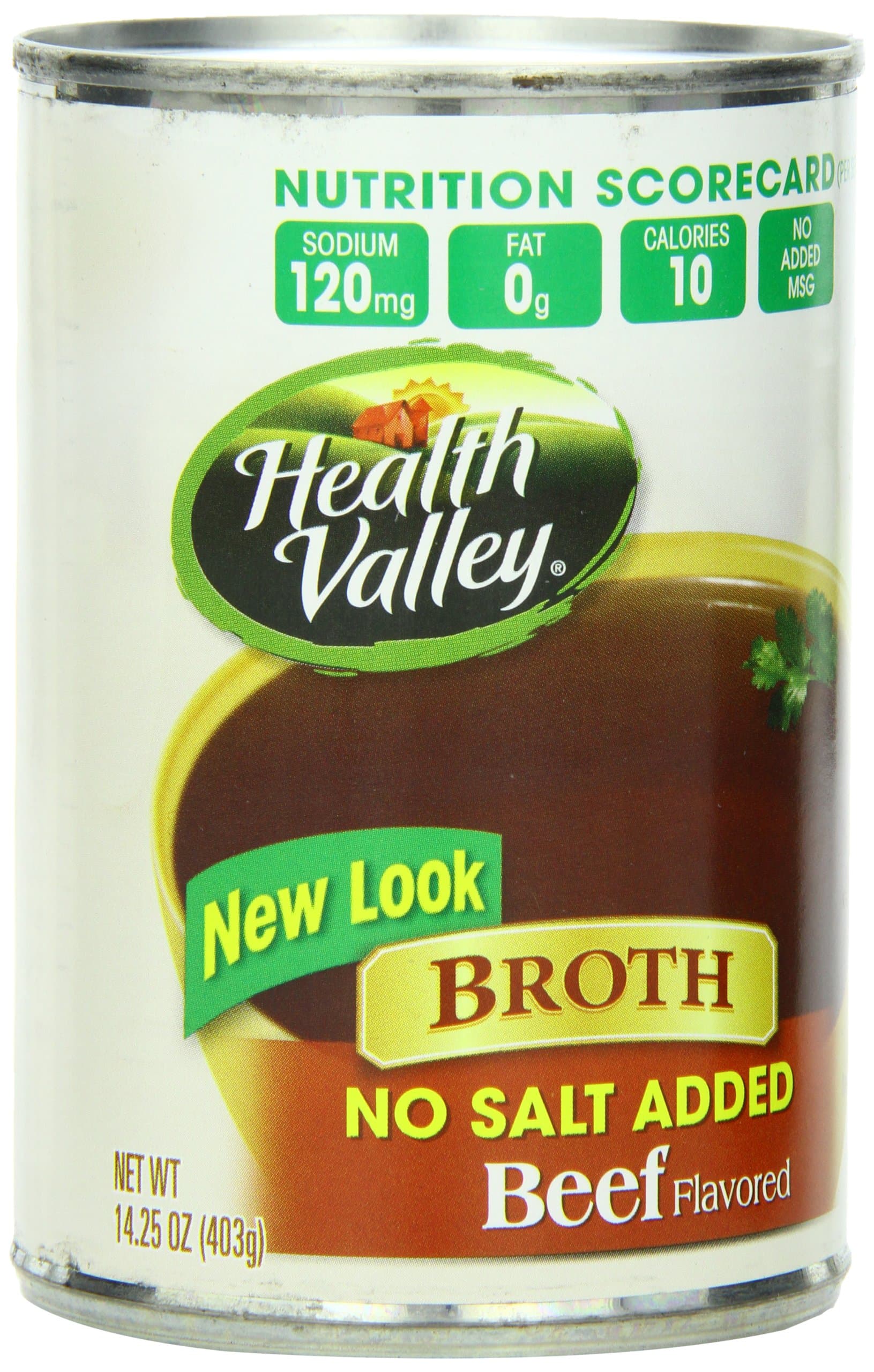 Health Valley Broth, No Salt Added Beef, 14.25 Ounce (Pack of 12)