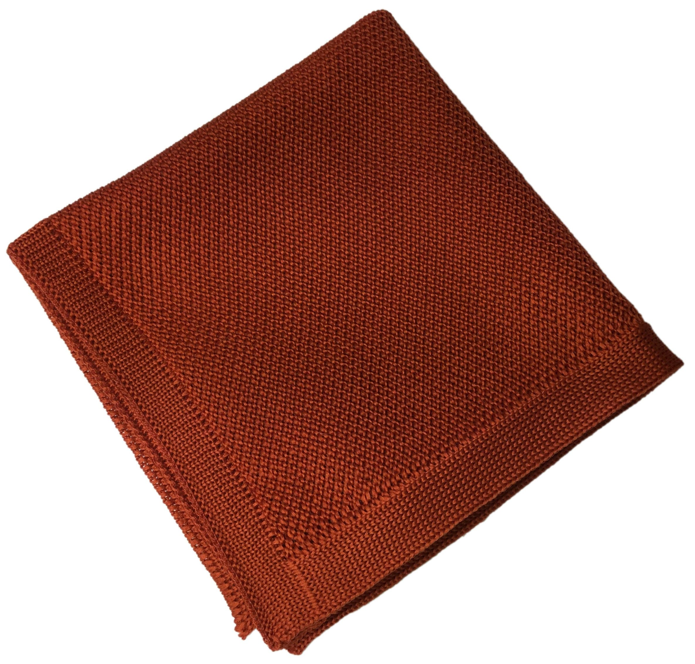 Burnt Orange Knitted Pocket Square