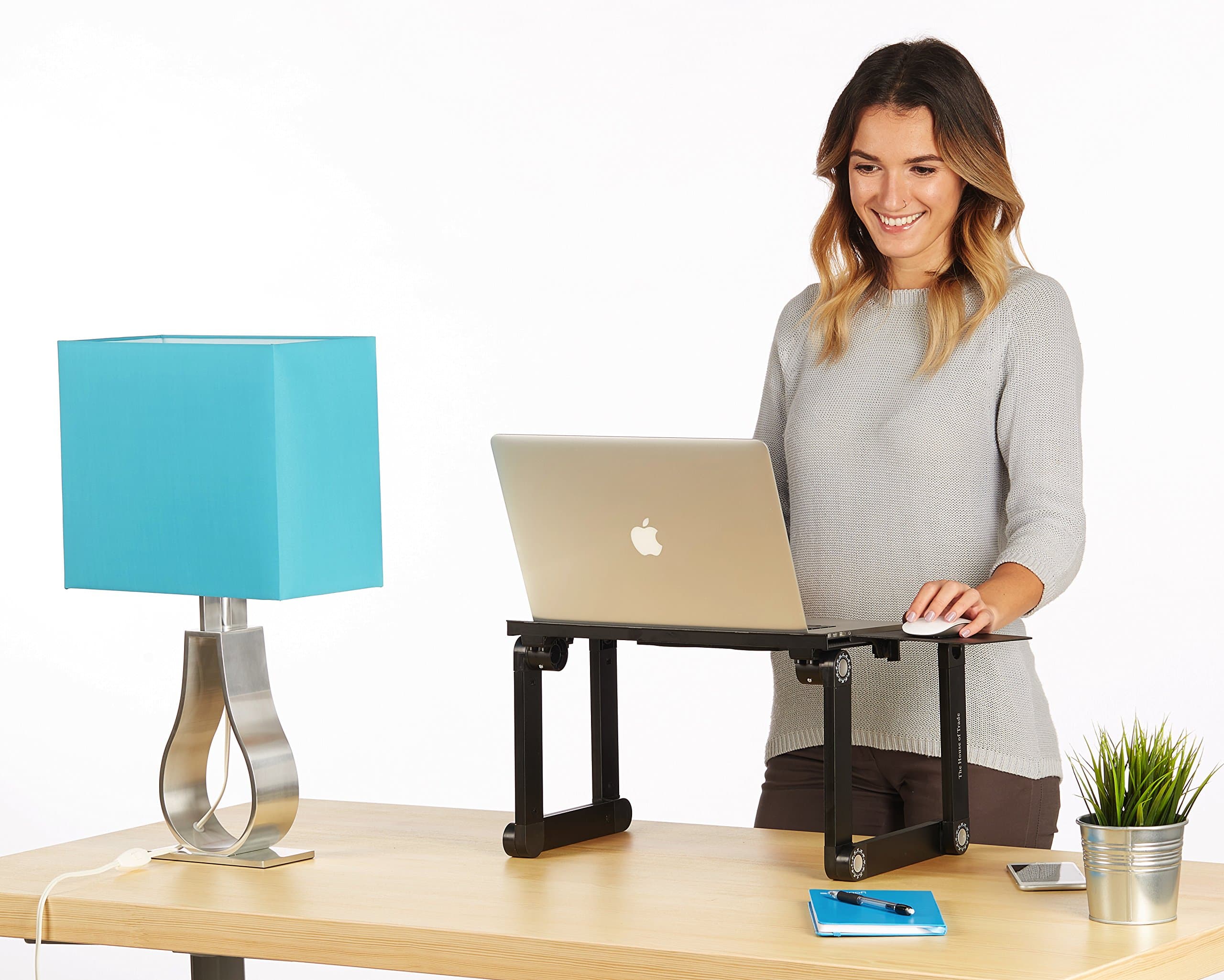 Adjustable Height Laptop Stand | 100% Durable Aluminum Lap Desk with Cooling Fans | Supports up to 15in MacBook PC Laptops