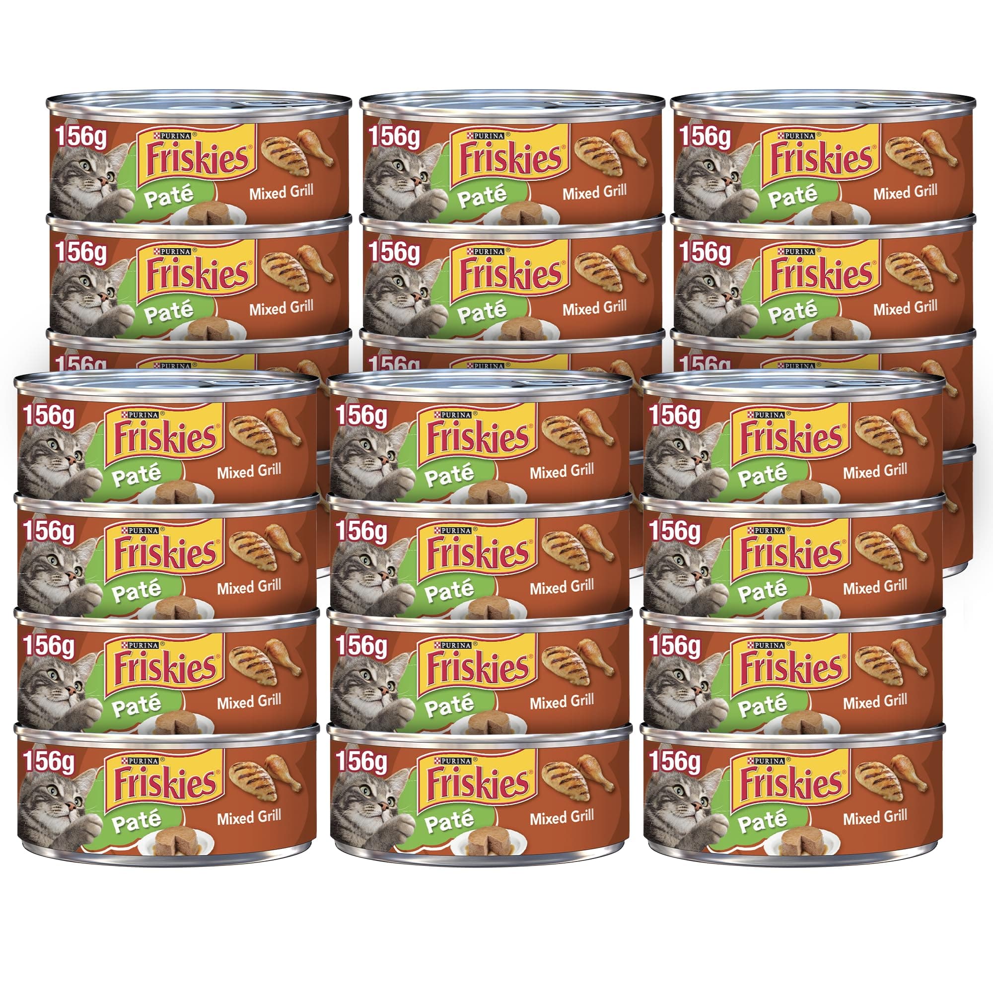 Purina Friskies Pate Mixed Grill, 156g (Pack of 24 Cans)