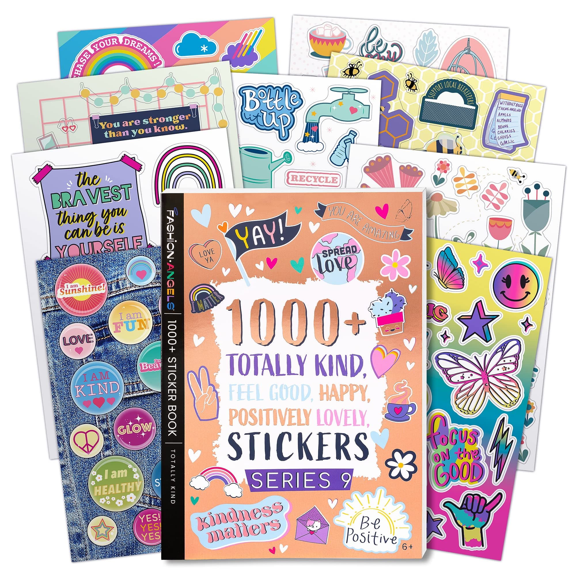 Fashion Angels 1,000+ Totally Kind Sticker Book, Includes Craft Stickers for Kid's Positive Affirmation & Mental Health, Ideal for Accessorizing Notebooks & Journals