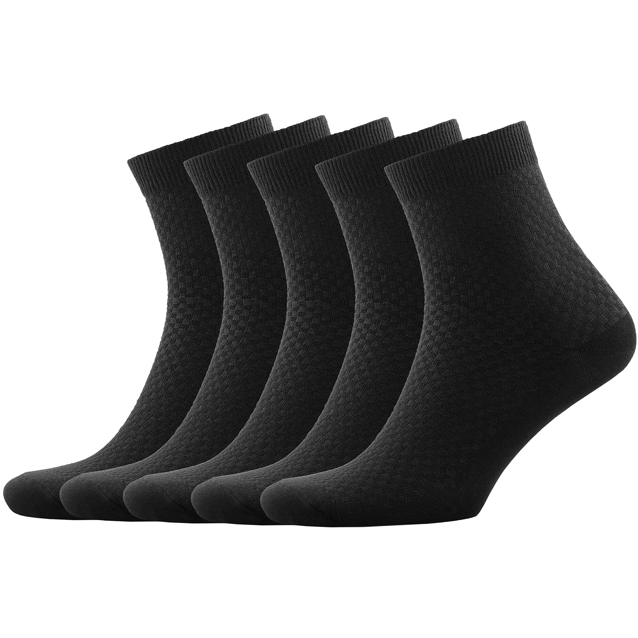 Men’s Bamboo Rayon Ankle Quarter Dress Socks 5-Pair Gift Box, Premium Quality