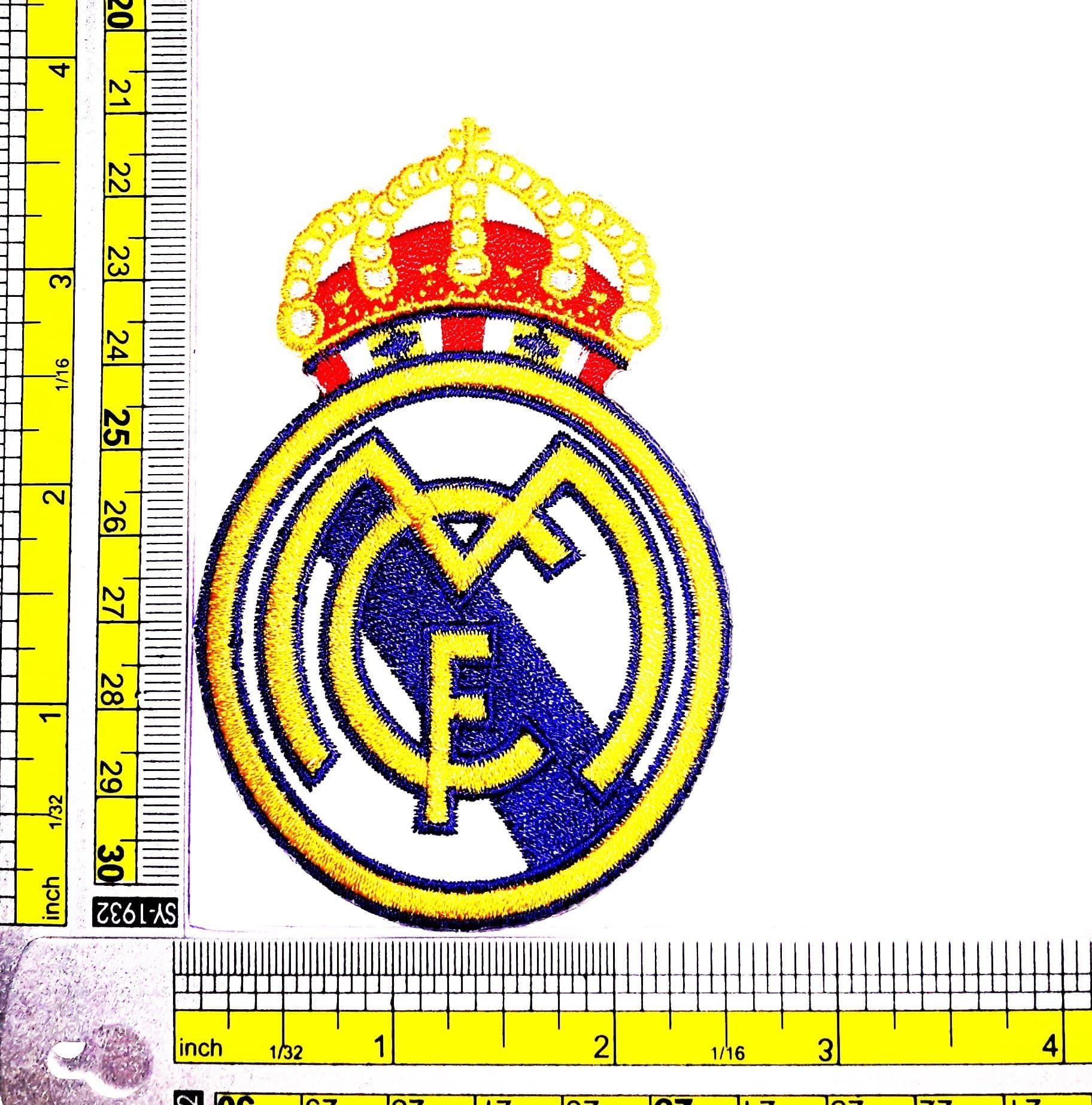 2pcs Real Madrid Football Club Team Patch Logo Sew Iron on Embroidered Appliques Badge Sign Costume