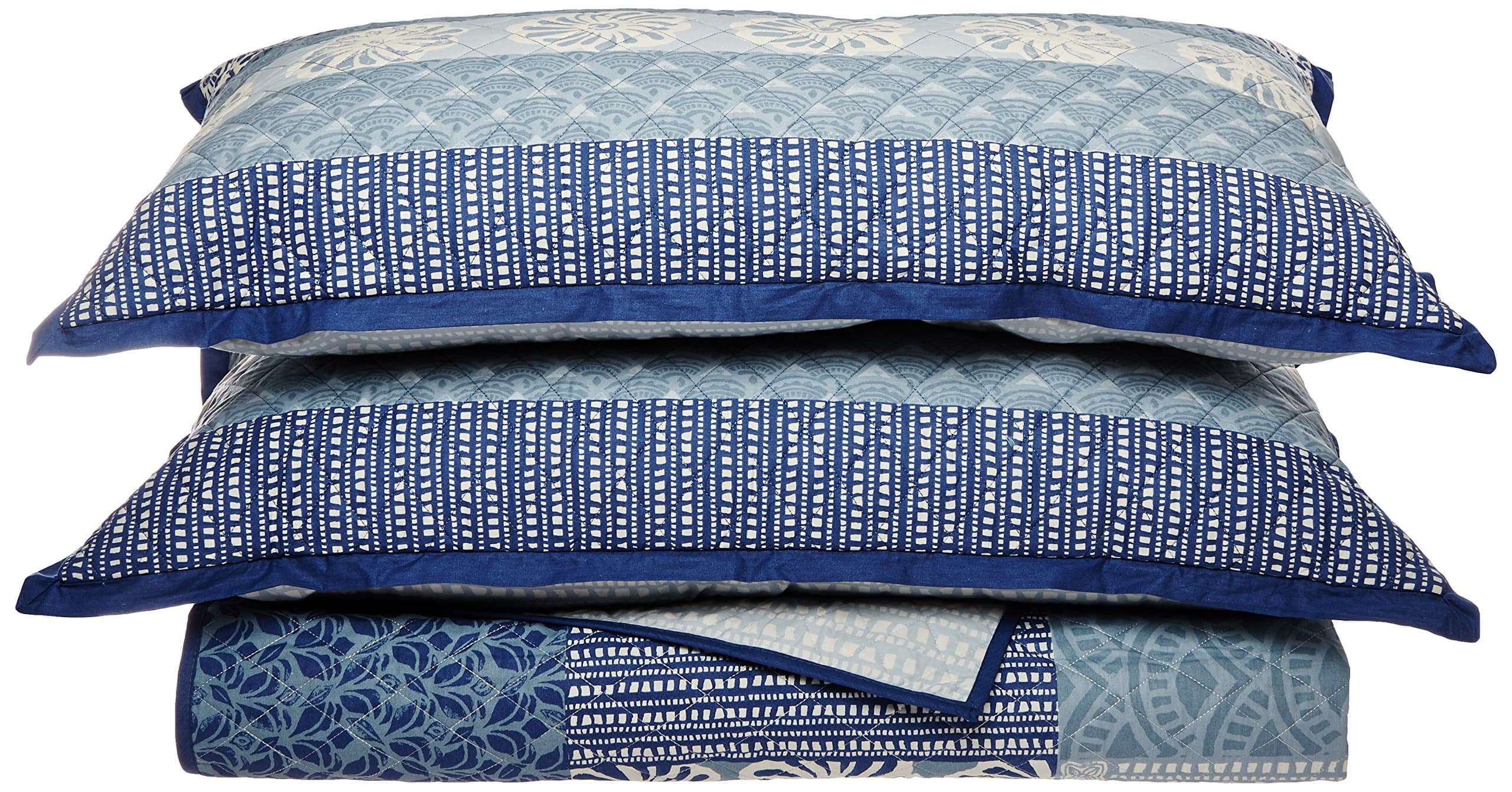 KD Spain Horizon Quilt Sham Set, Blue, King