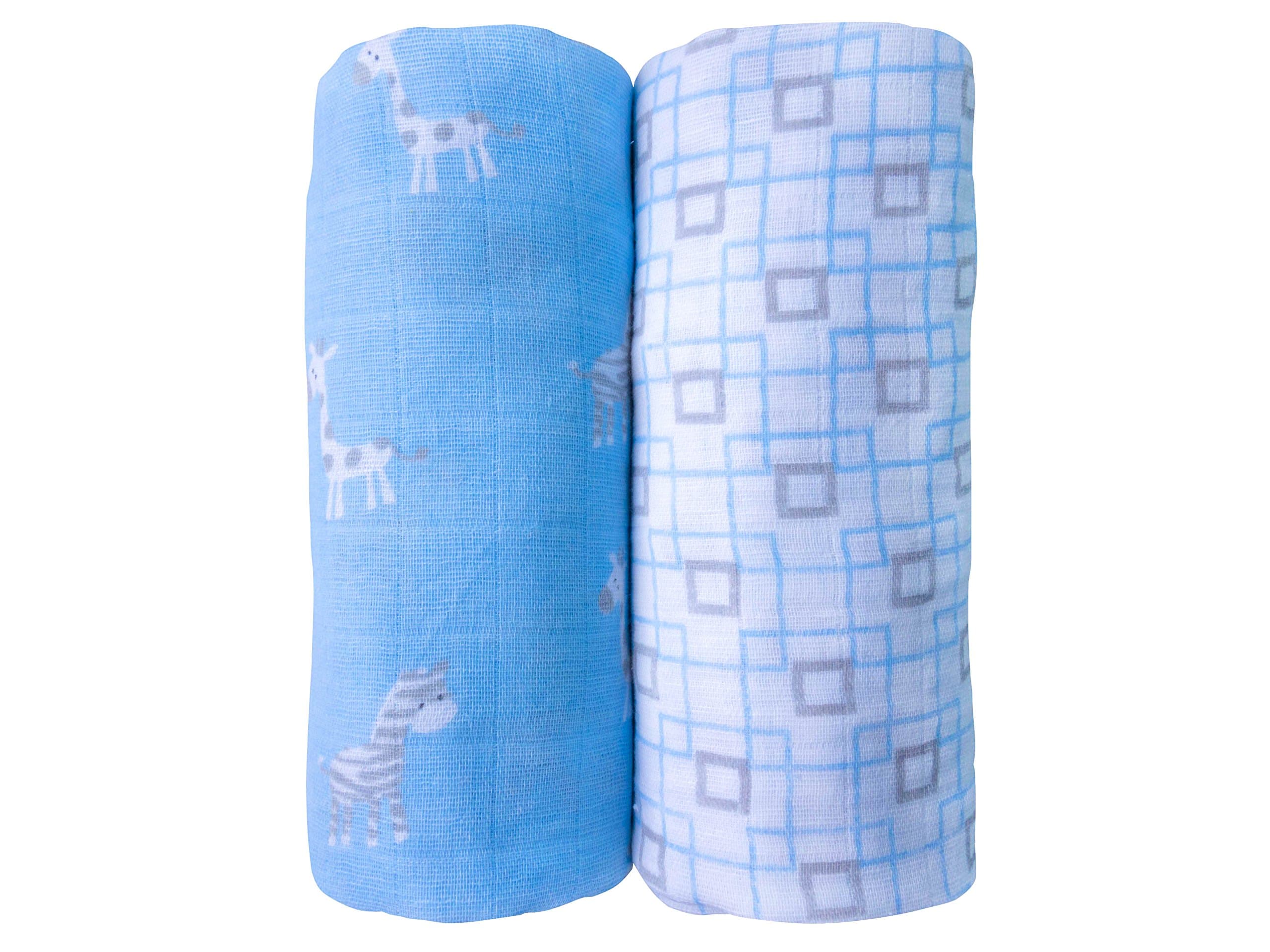 Baby Muslin Swaddle Blankets for Boys 100% Cotton Burp Swaddler Receiving Blankets (2 Pack)