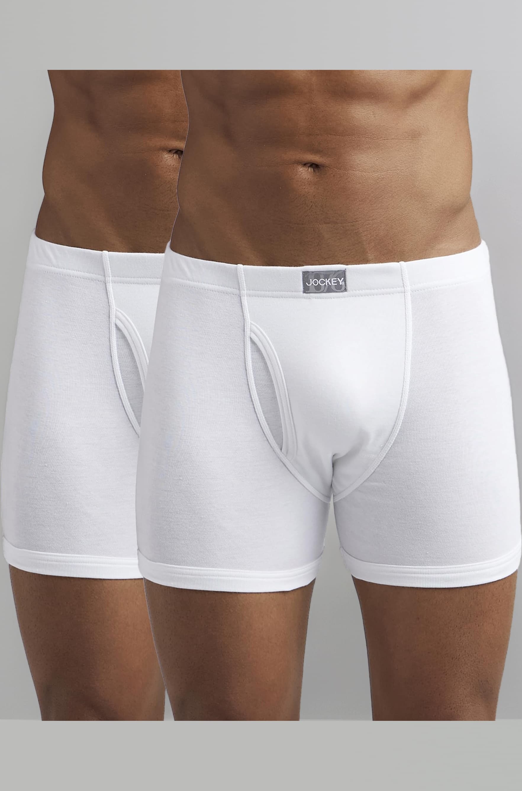 8008 Men's Super Combed Cotton Rib Solid Boxer Brief with Ultrasoft Concealed Waistband (Pack of 2)