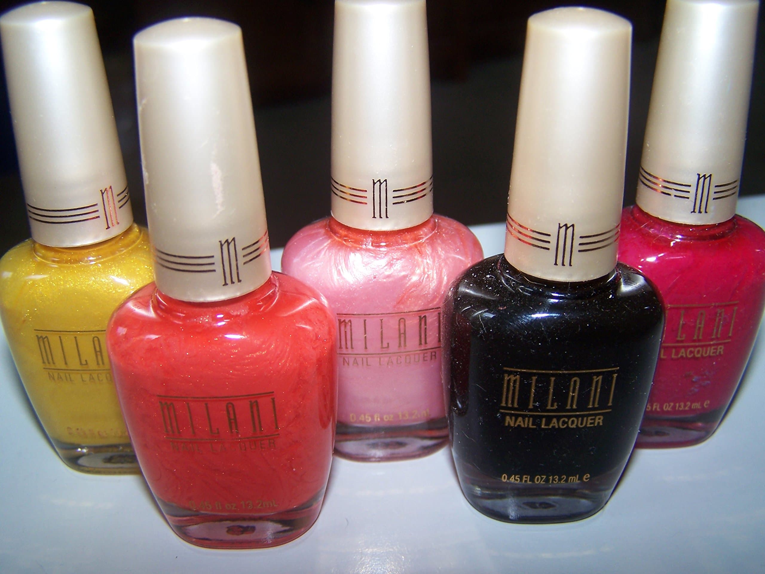 Lot of 5 Milani Nail Polish/ Nail Lacquer in Assorted Shades (Assorted)