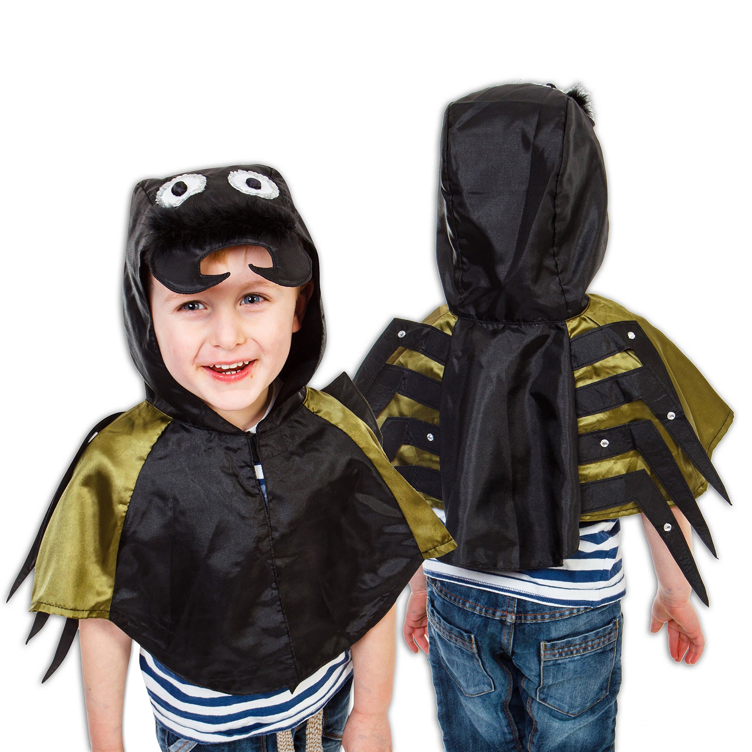 Slimy Toad Green & Black Kids Spider Costume - Luxury Handmade Spider Fancy Dress Costume (3-7 years)