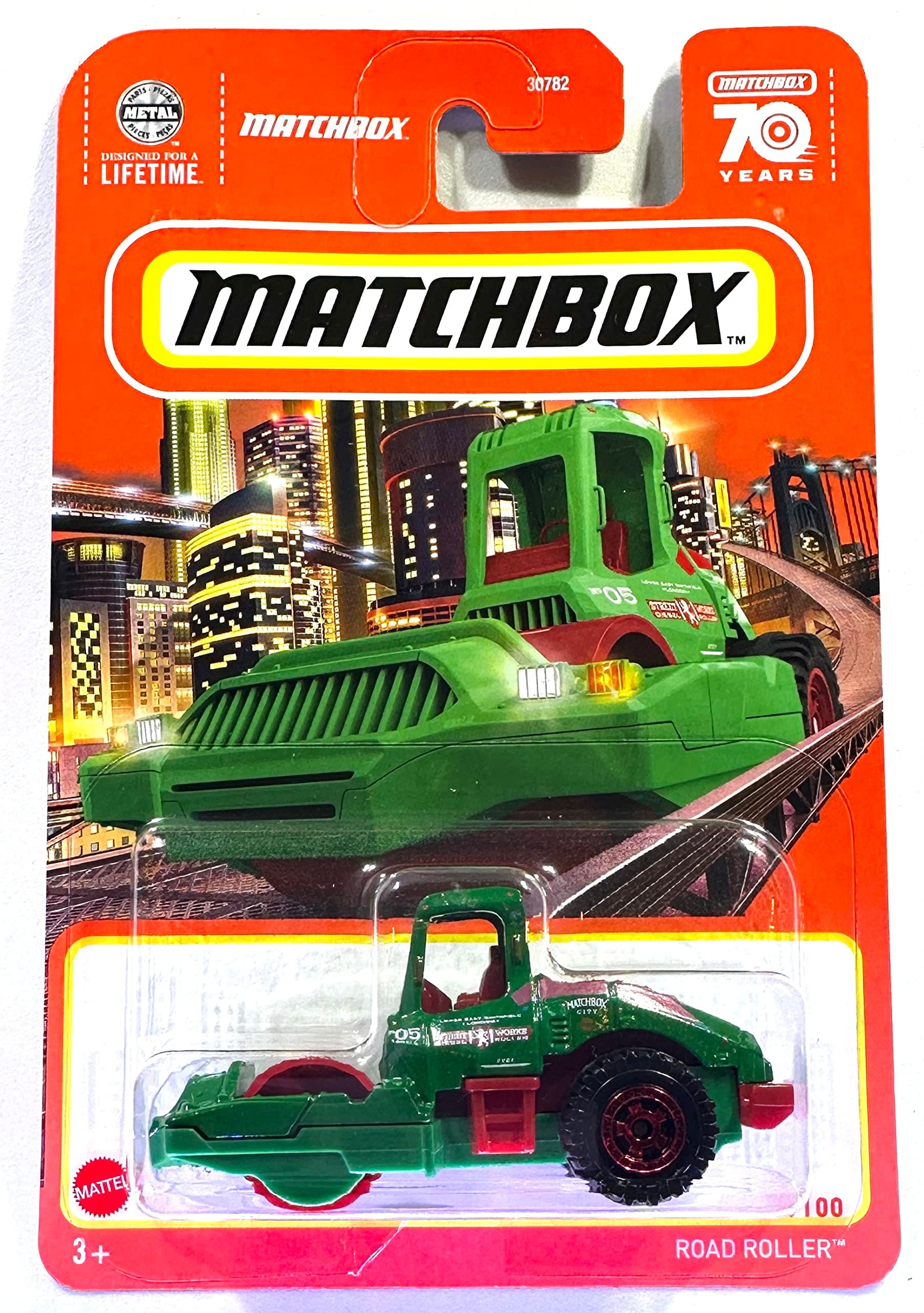 Matchbox - Road Roller - Green - Matchbox 70 Years - 2023 - Mint/NrMint Ships Bubble Wrapped in a Sized Box