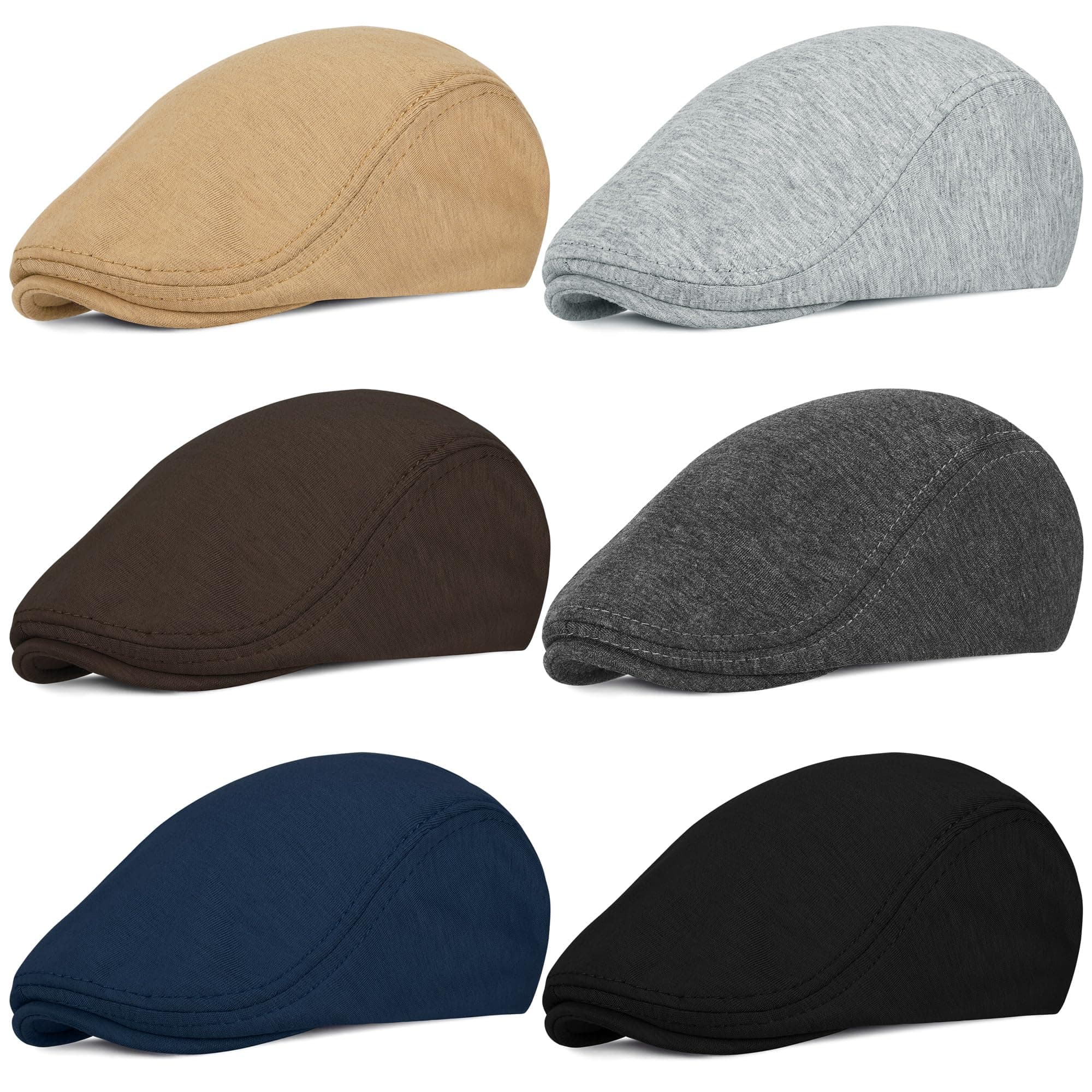 6 Pieces Men's Newsboy Caps Gatsby Cabbie Driving Hunting Cap Newsboy Flat Cap Irish Hats Ivy Hat