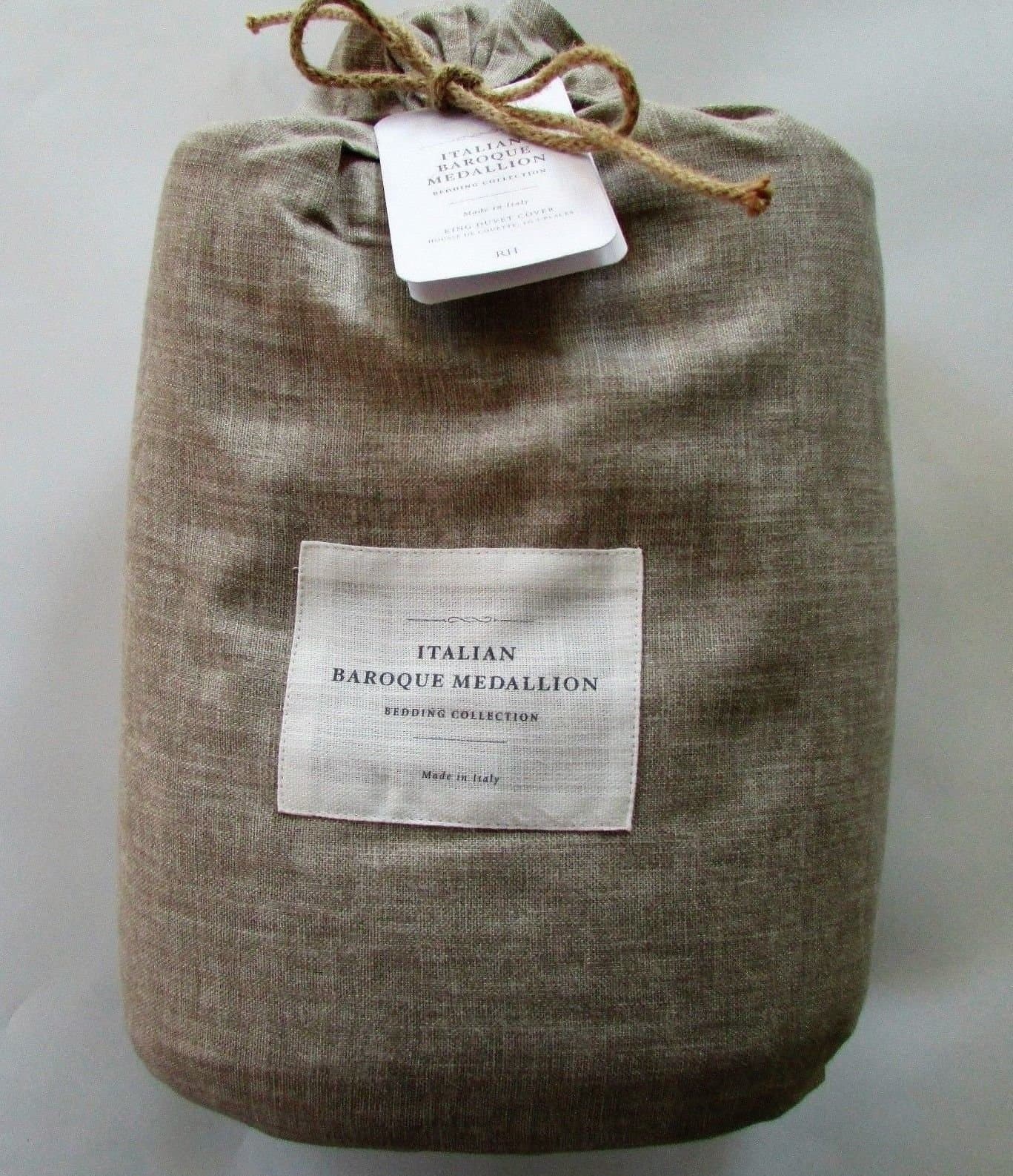 Restoration Hardware ITALIAN BAROQUE MEDALLION Duvet Cover King ~Dune/Fog~