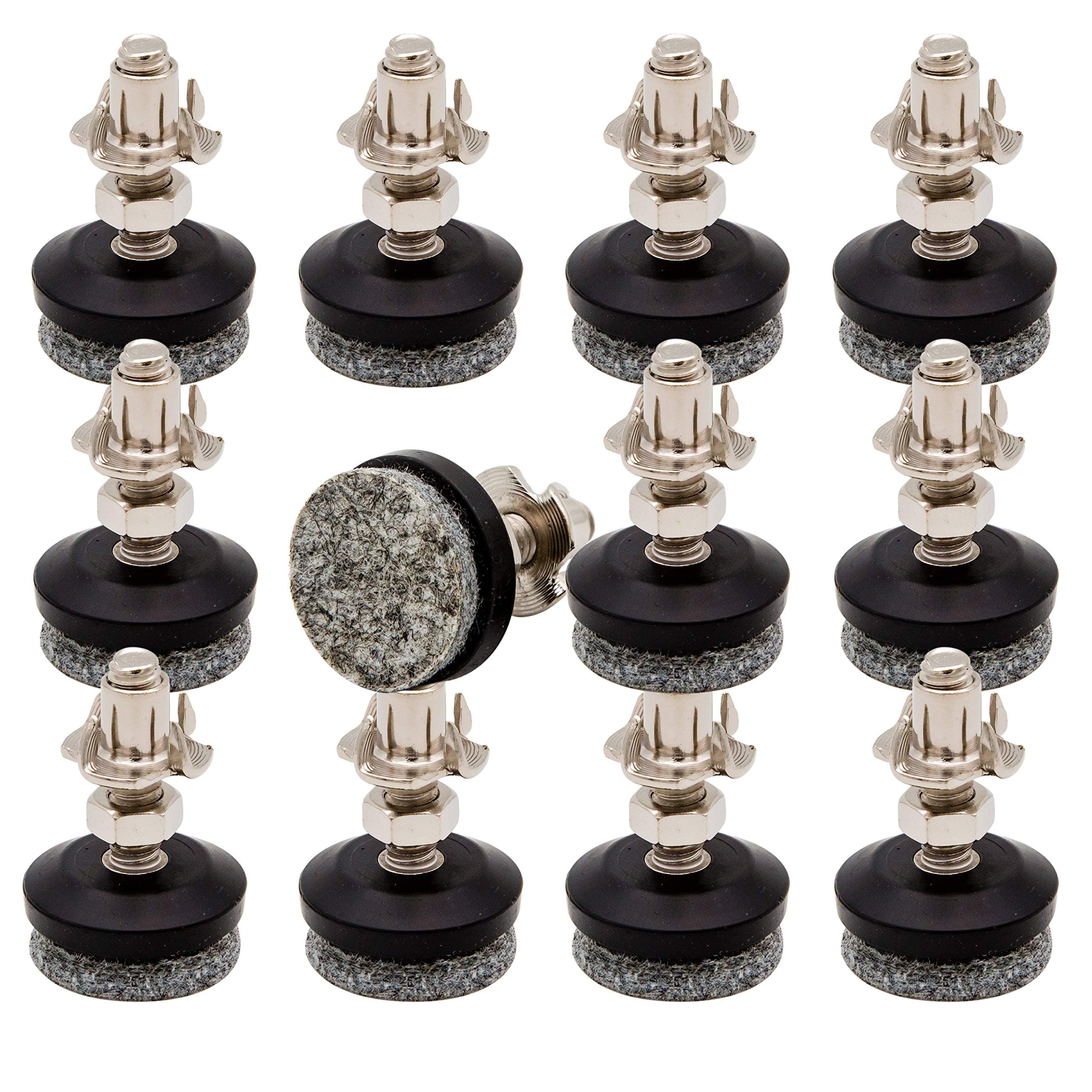 Furniture Levelers feet pad,Table and Chairs levelers Legs | 2019 Style Height Adjustable Protection Integrated High-Density Felt Pads | Heavy Duty 1/4-20x1 Threaded Shank T-Nuts(12 Pack)