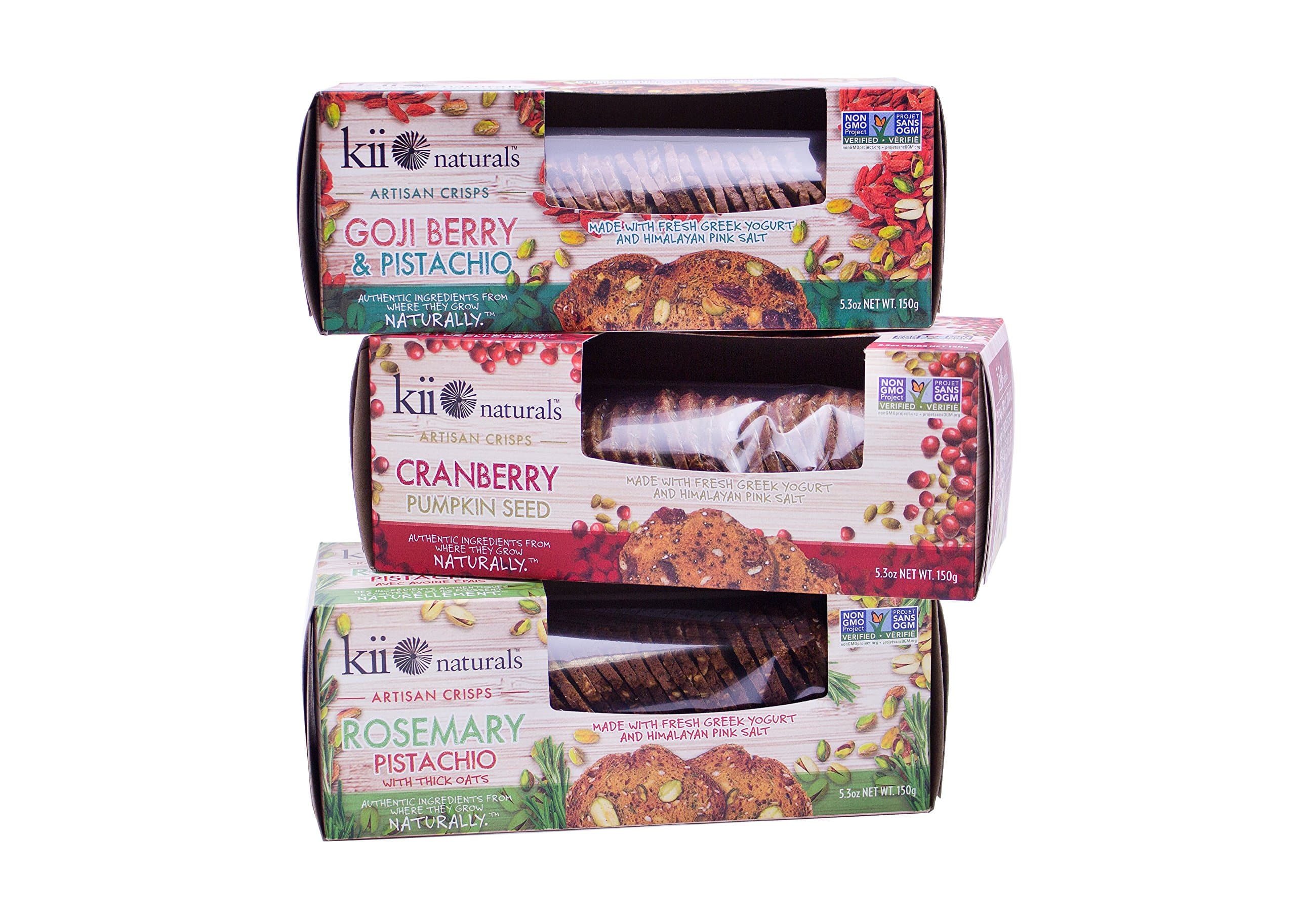 Perfect Partners Kii Naturals Artisan Crackers Variety Box, 150 Gram , 5.3 Ounce (Pack of 3)