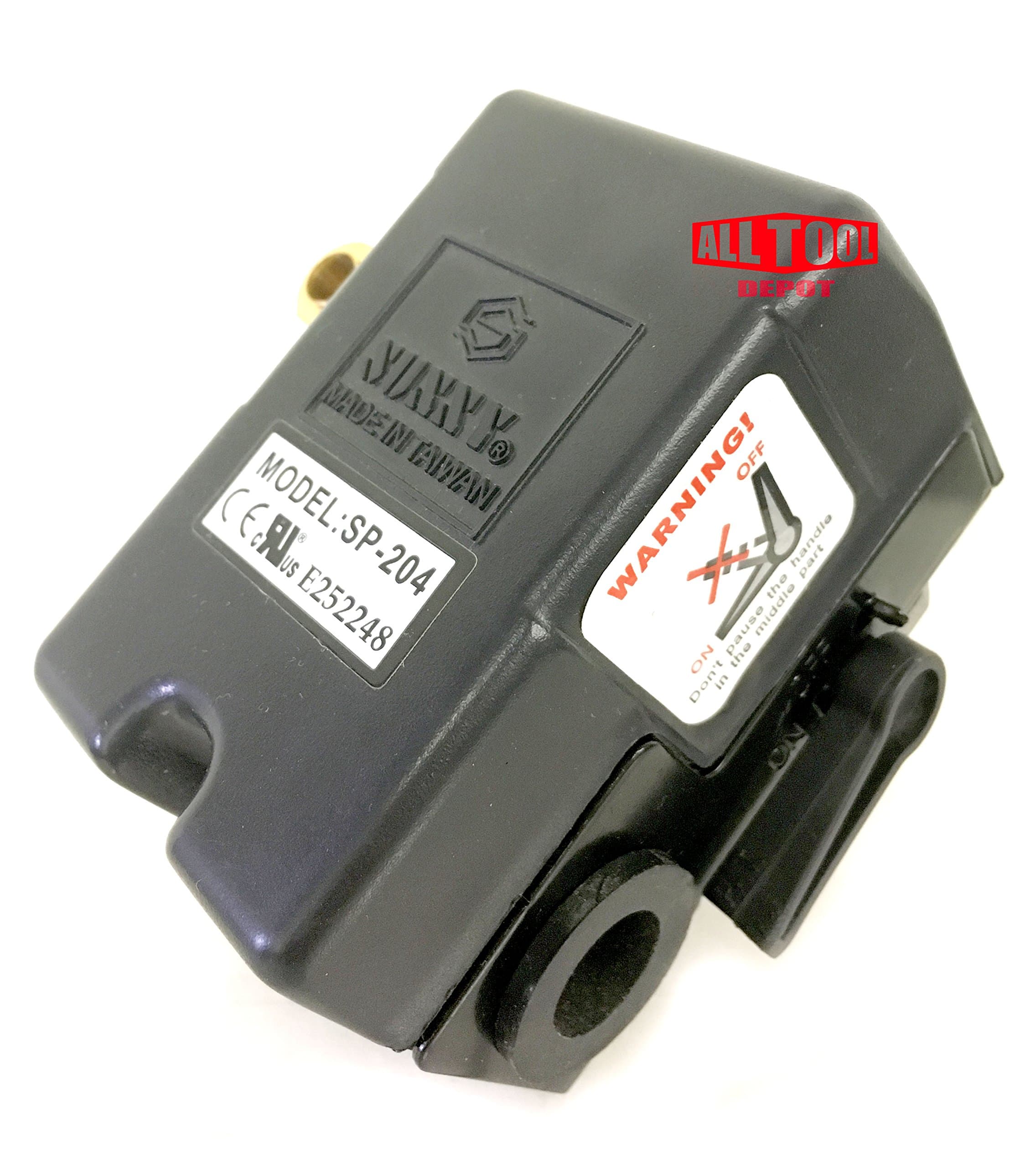 Heavy Duty Air Pressure Switch Sunny H4, 4 port, 140-175 PSI, 25 Amp, Auto/Off Cut-Out Lever