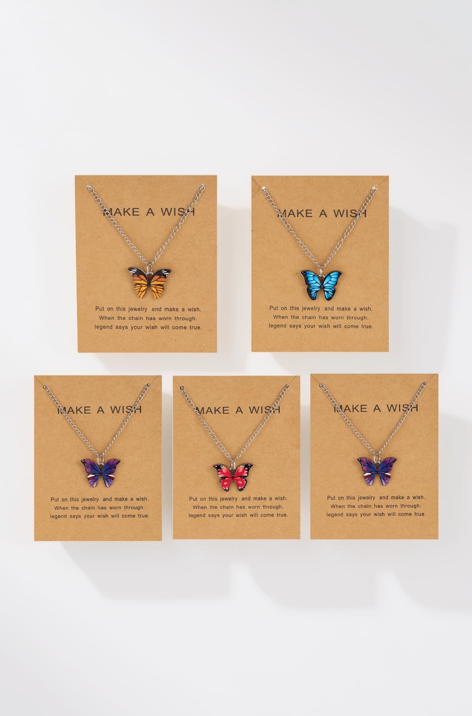 5 Pcs Latest Stylish Butterfly Jewellery Necklace Set for Women Pendant Necklace Gifts for Girls (rrsd15817np)(Silver)