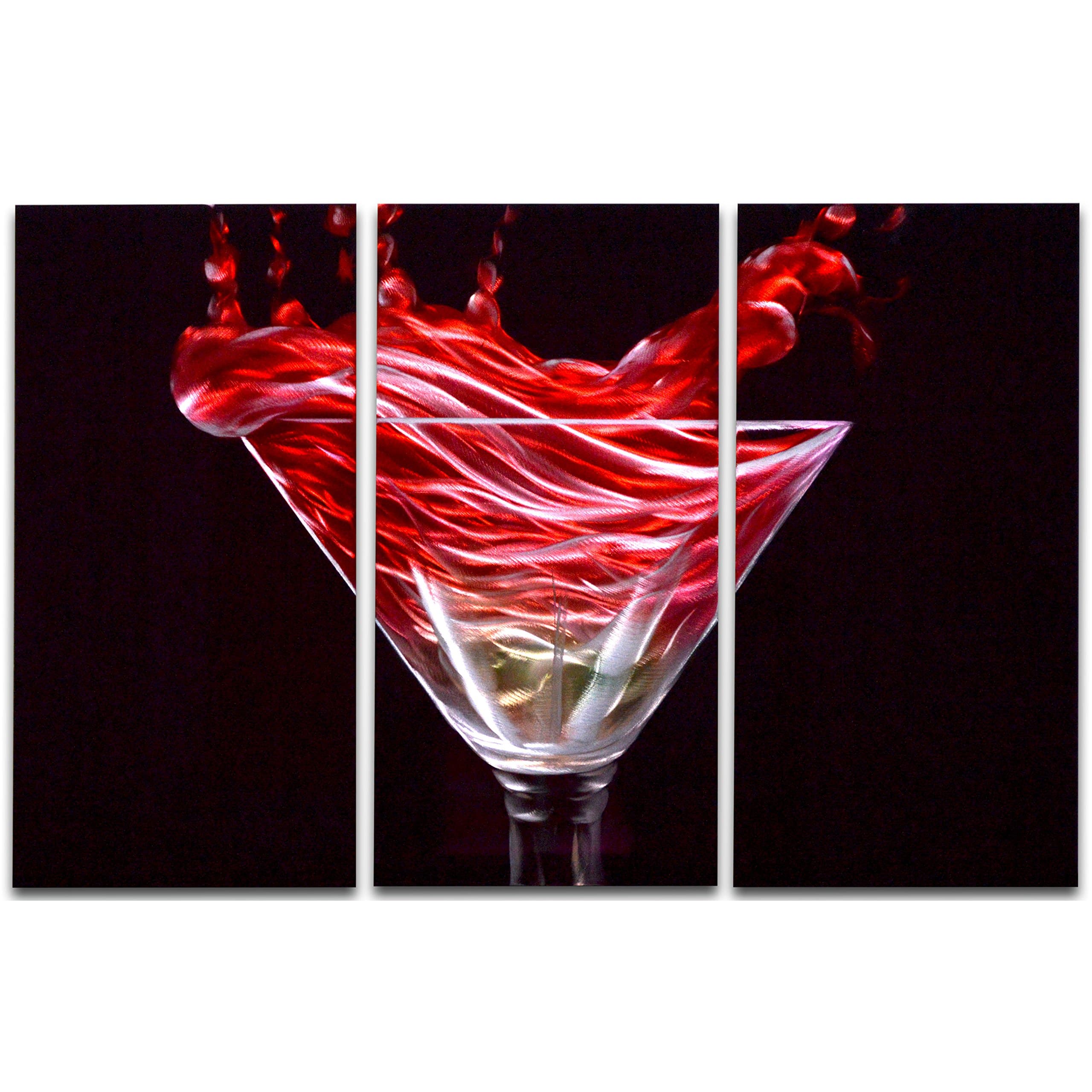 Metal Artscape Shaken Up 3-Panel Handmade Metal Wall Art, 35 by 24-Inch