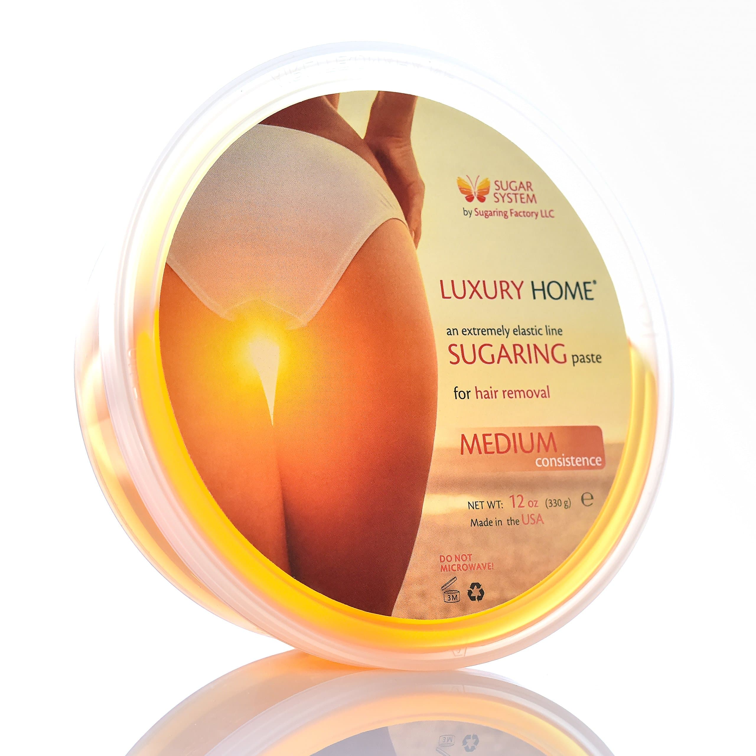 Sugaring Hair Removal Kit – Medium Luxury Home Wax for All Body, Universal Organic Depilation from USA, 12 oz – For Women and Men