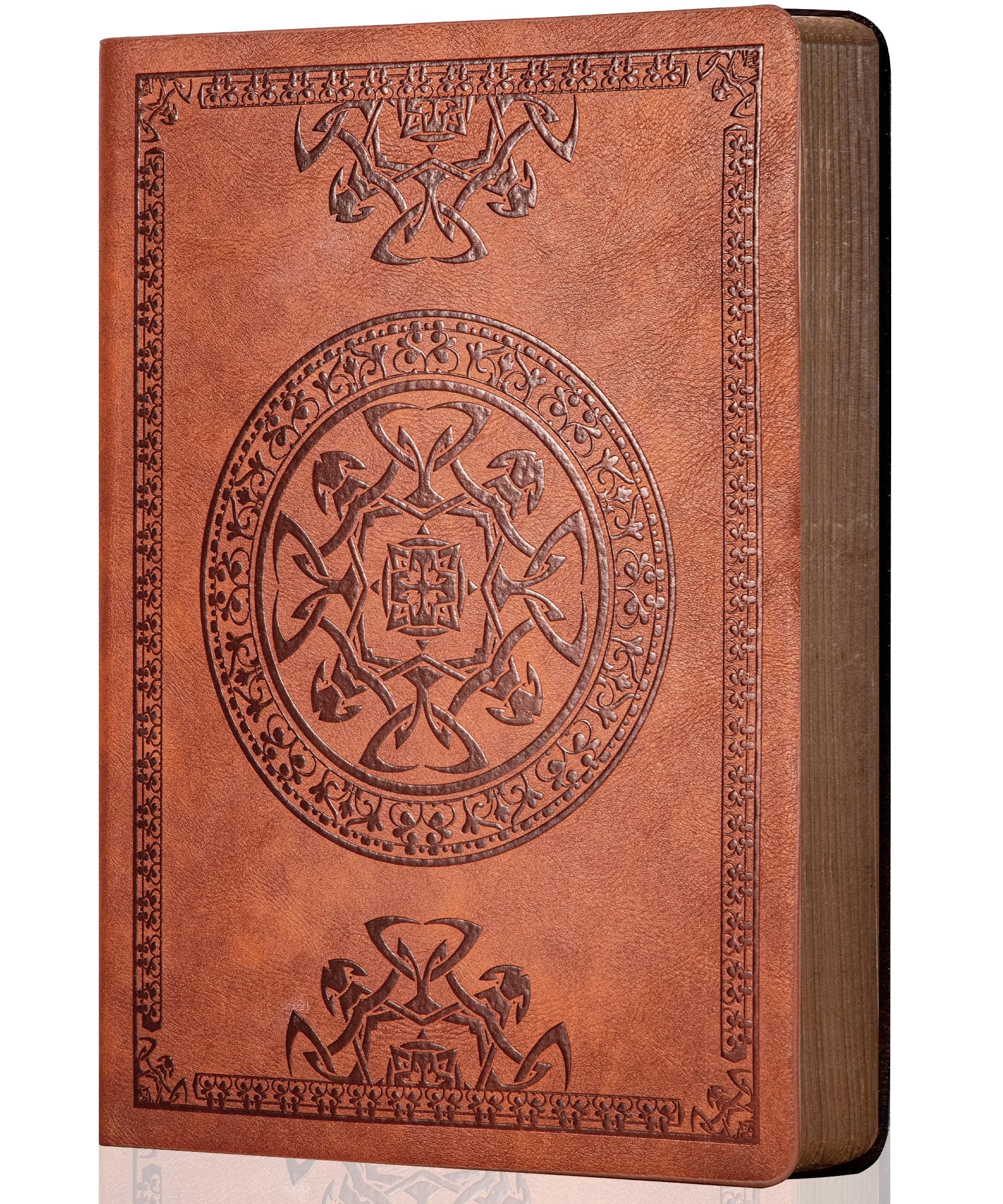 CAGIE Leather Vintage Journal for Men Soft Cover Lined Pages Notebook 180 Lay Flat for Writing Travel Diary, 5.7'' x 8.3'', Brown